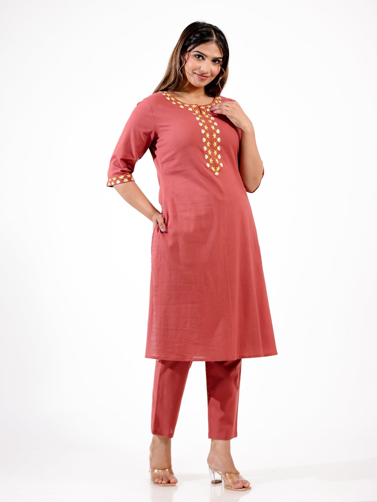 Khadi Cotton Solid Kurta