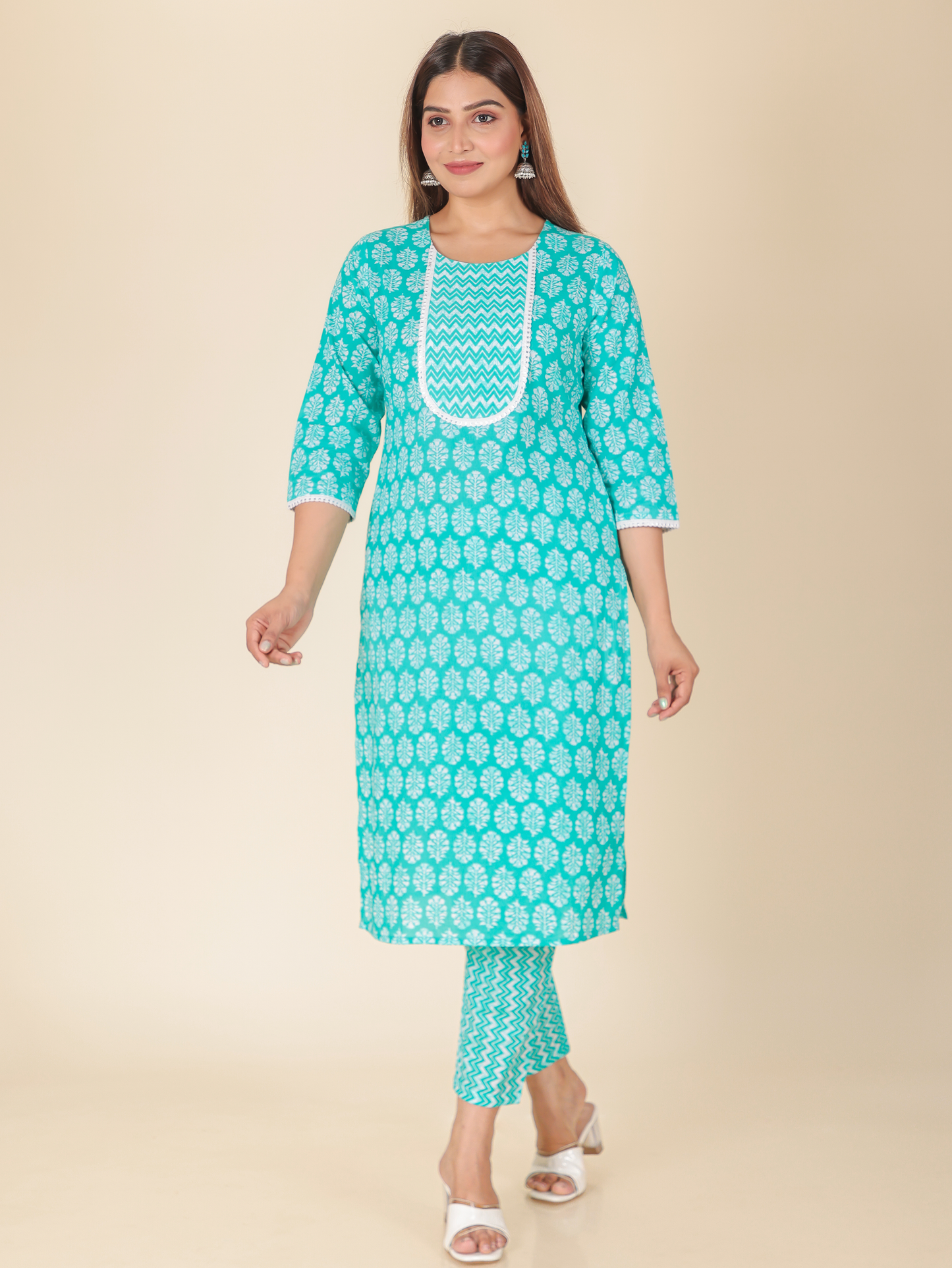 Soft Cotton Floral Kurta