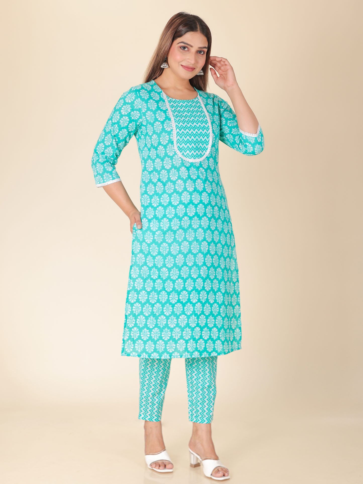 Soft Cotton Floral Kurta