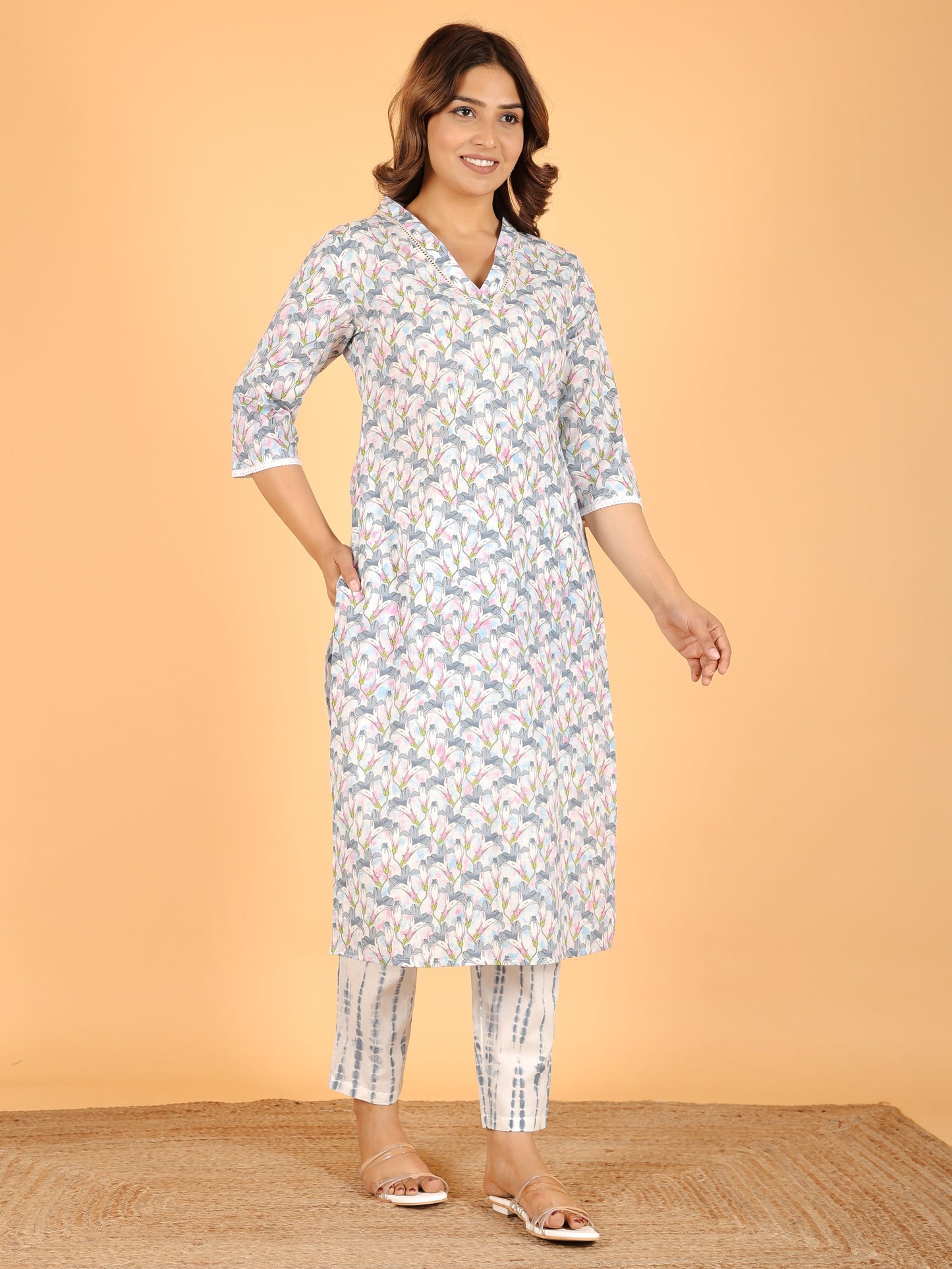 Soft Cotton Floral Kurta