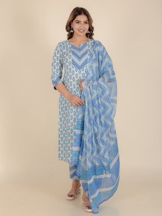 Voile Cotton Chevron Dupatta