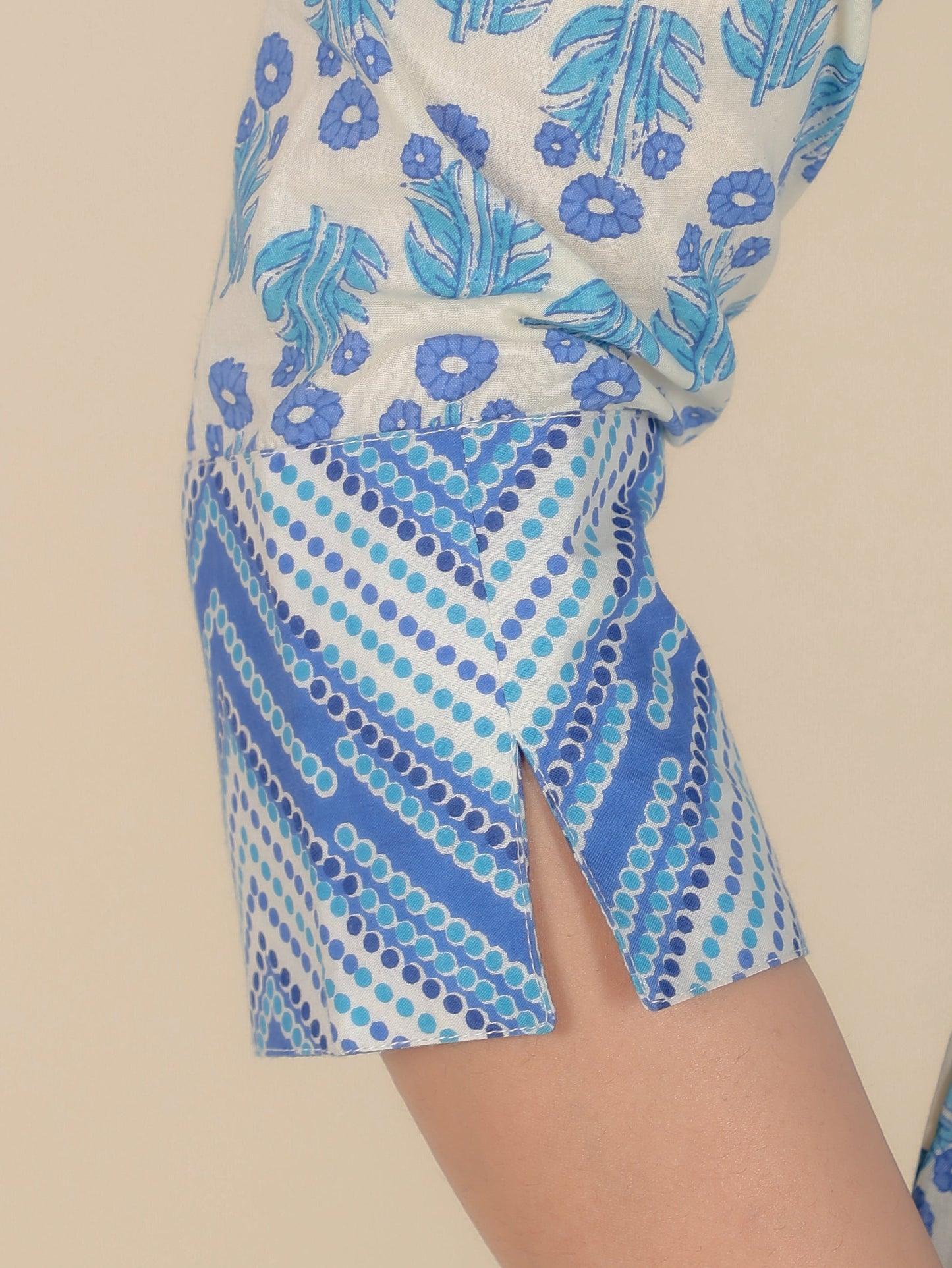 Soft Cotton Floral Straight White Kurta