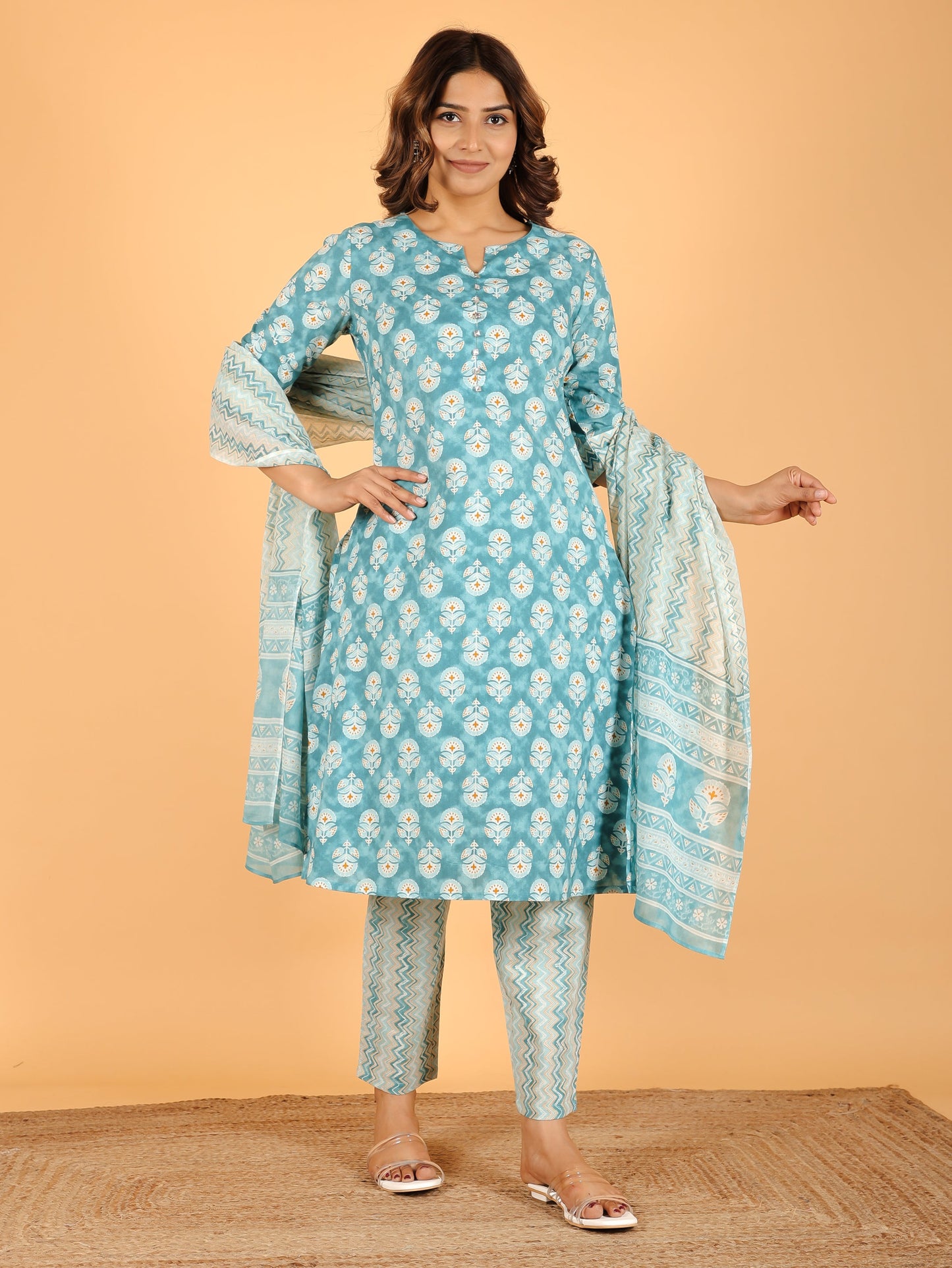 Soft Cotton Floral Kurta