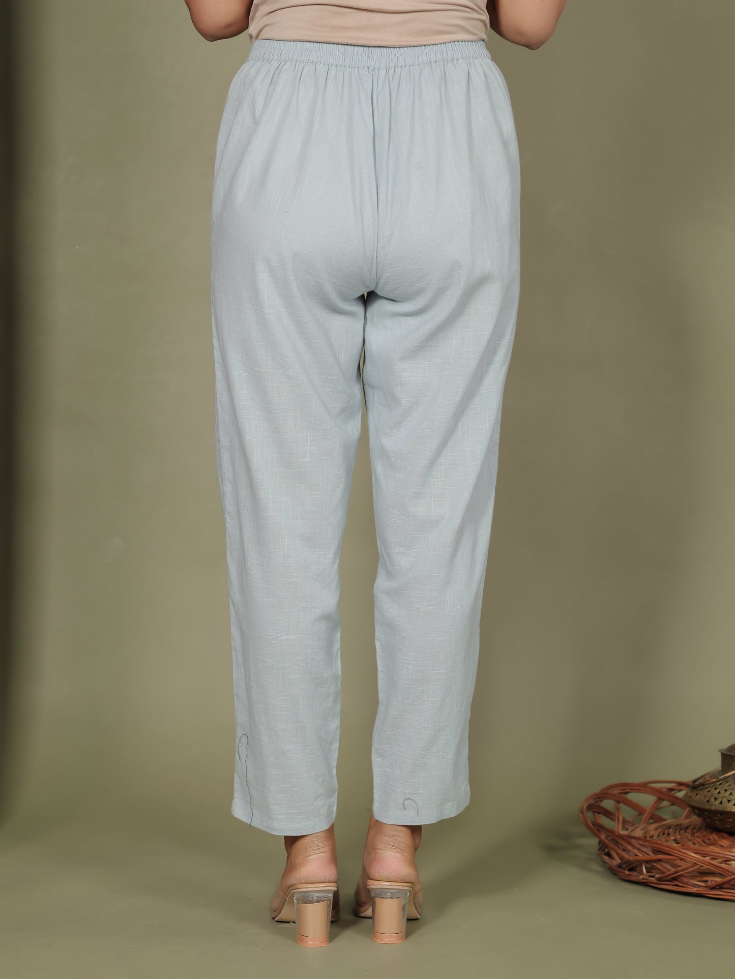 Natural Cotton Solid A-line Grey Kurta