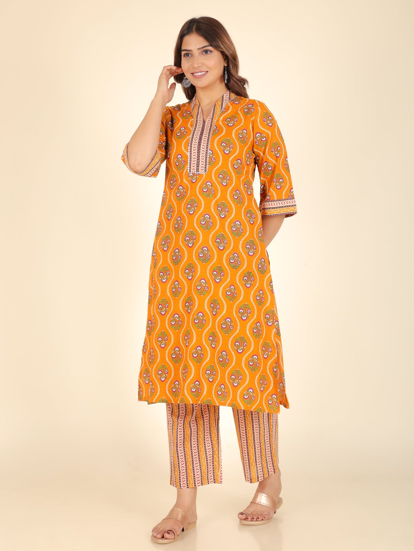 Soft Cotton Floral Kurta