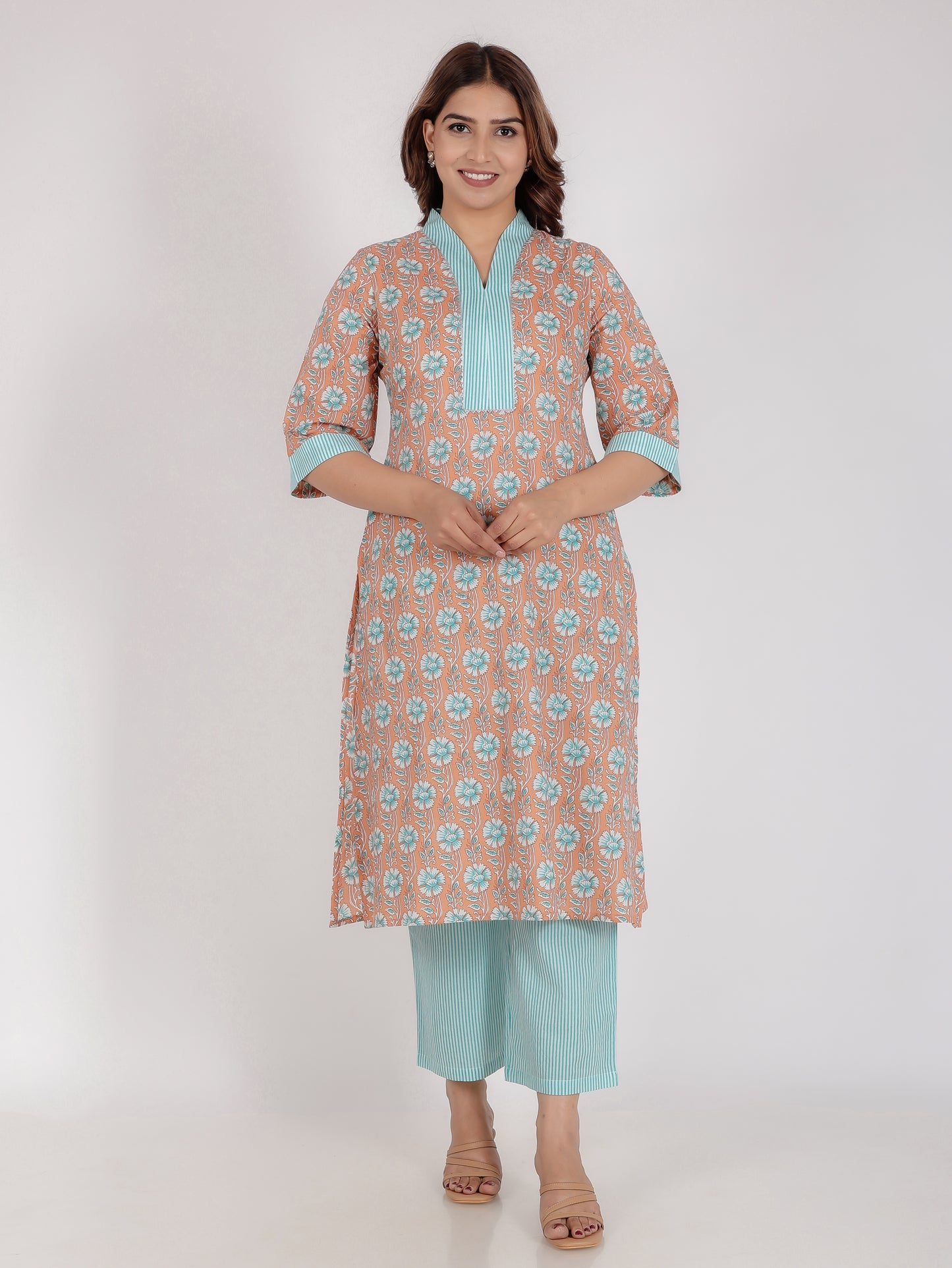 Soft Cotton Floral Kurta