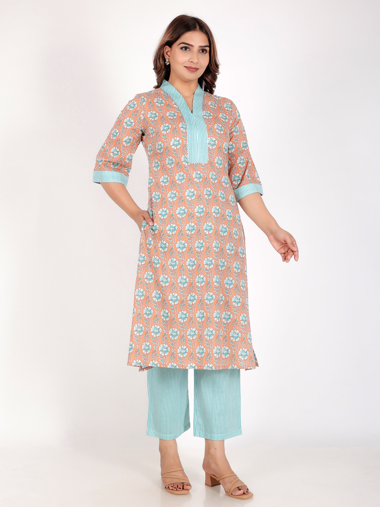 Soft Cotton Floral Kurta