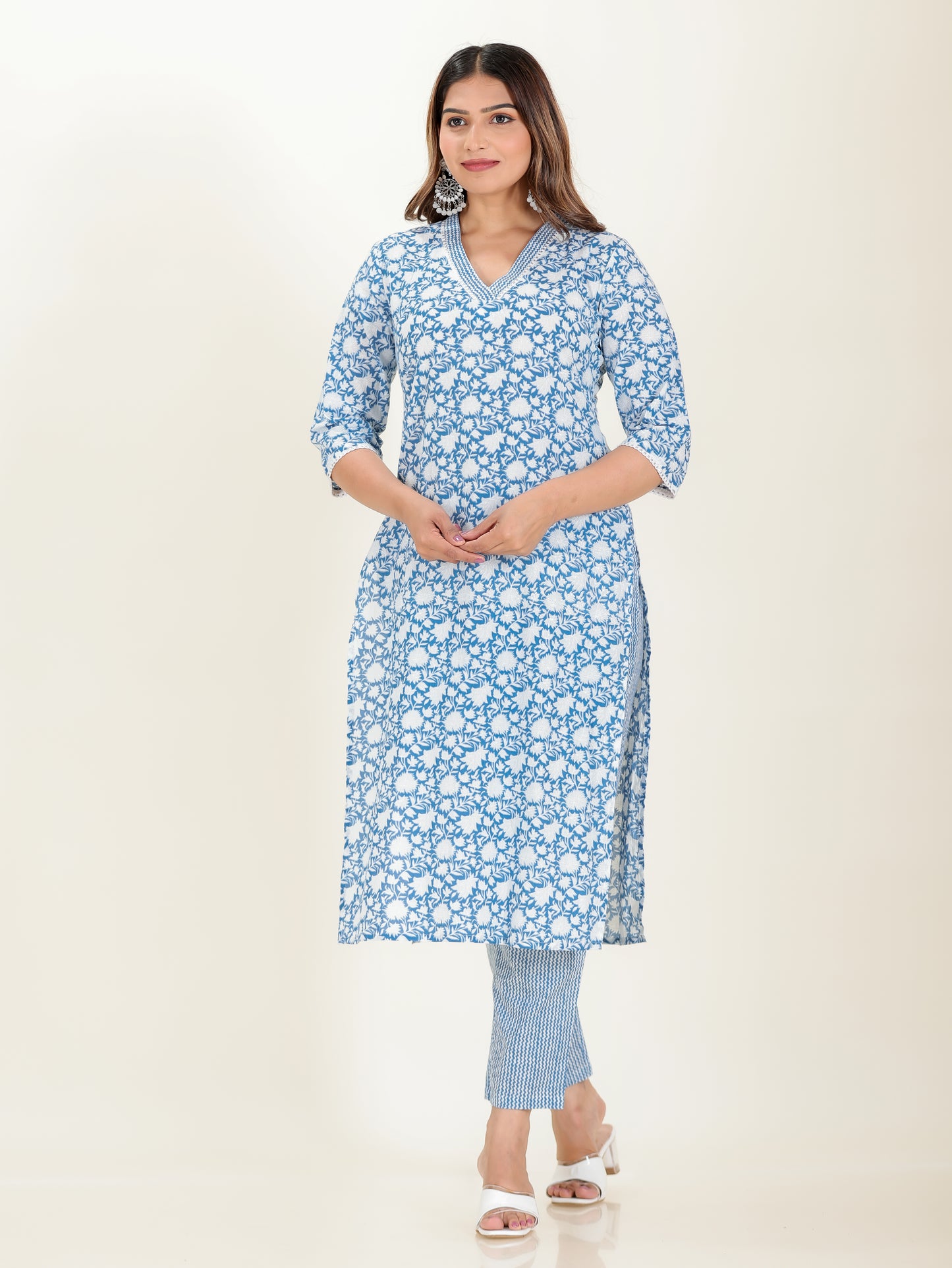 Soft Cotton Floral Kurta