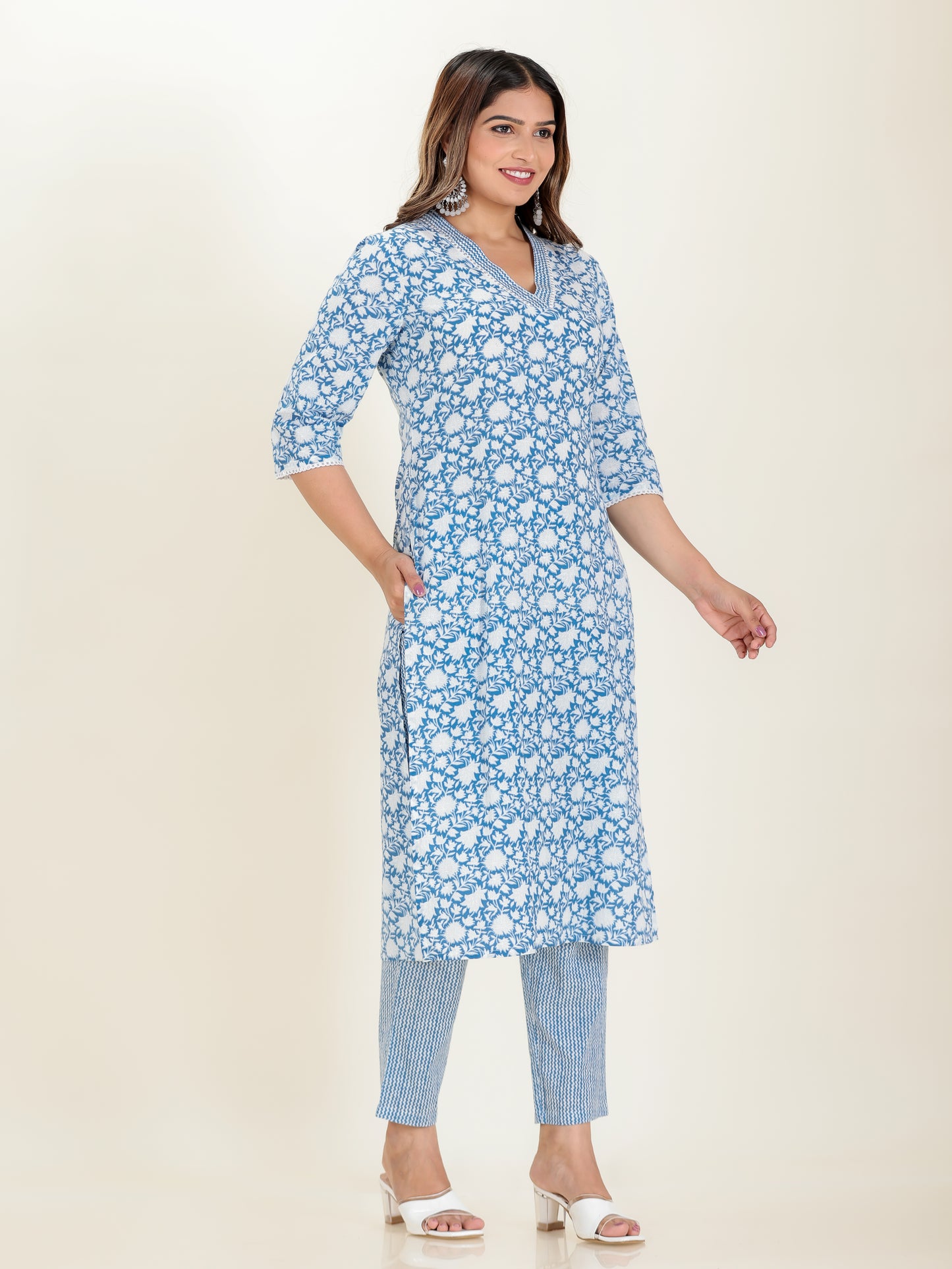 Soft Cotton Floral Kurta