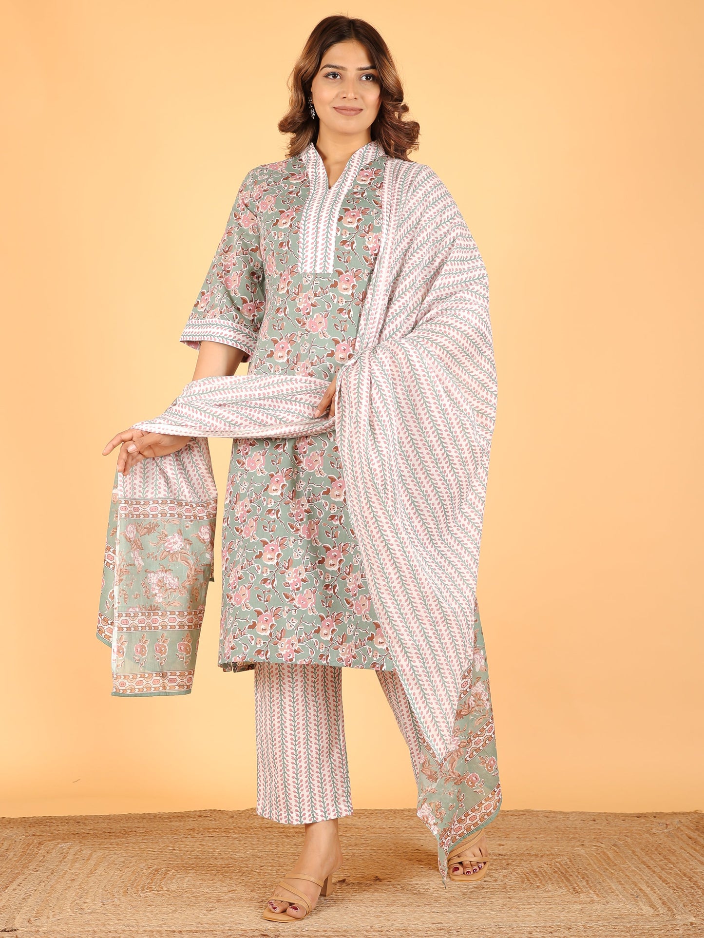 Soft Cotton Floral Kurta