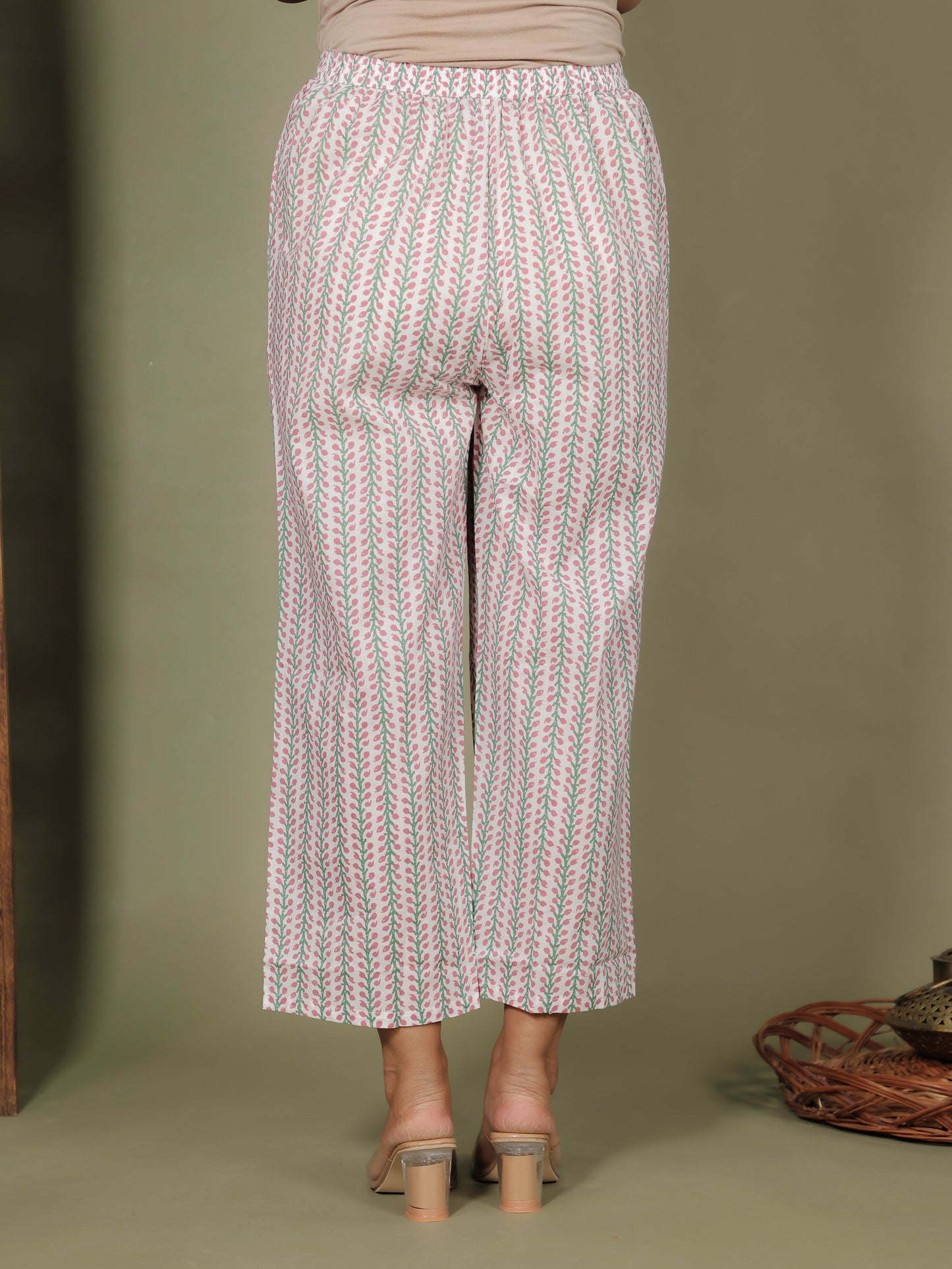 Soft Cotton Floral Straight Green Kurta