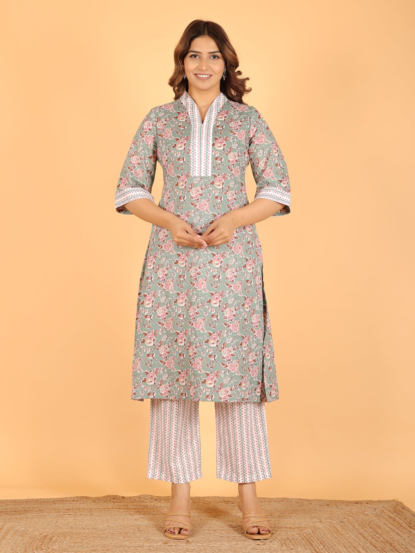 Soft Cotton Floral Kurta