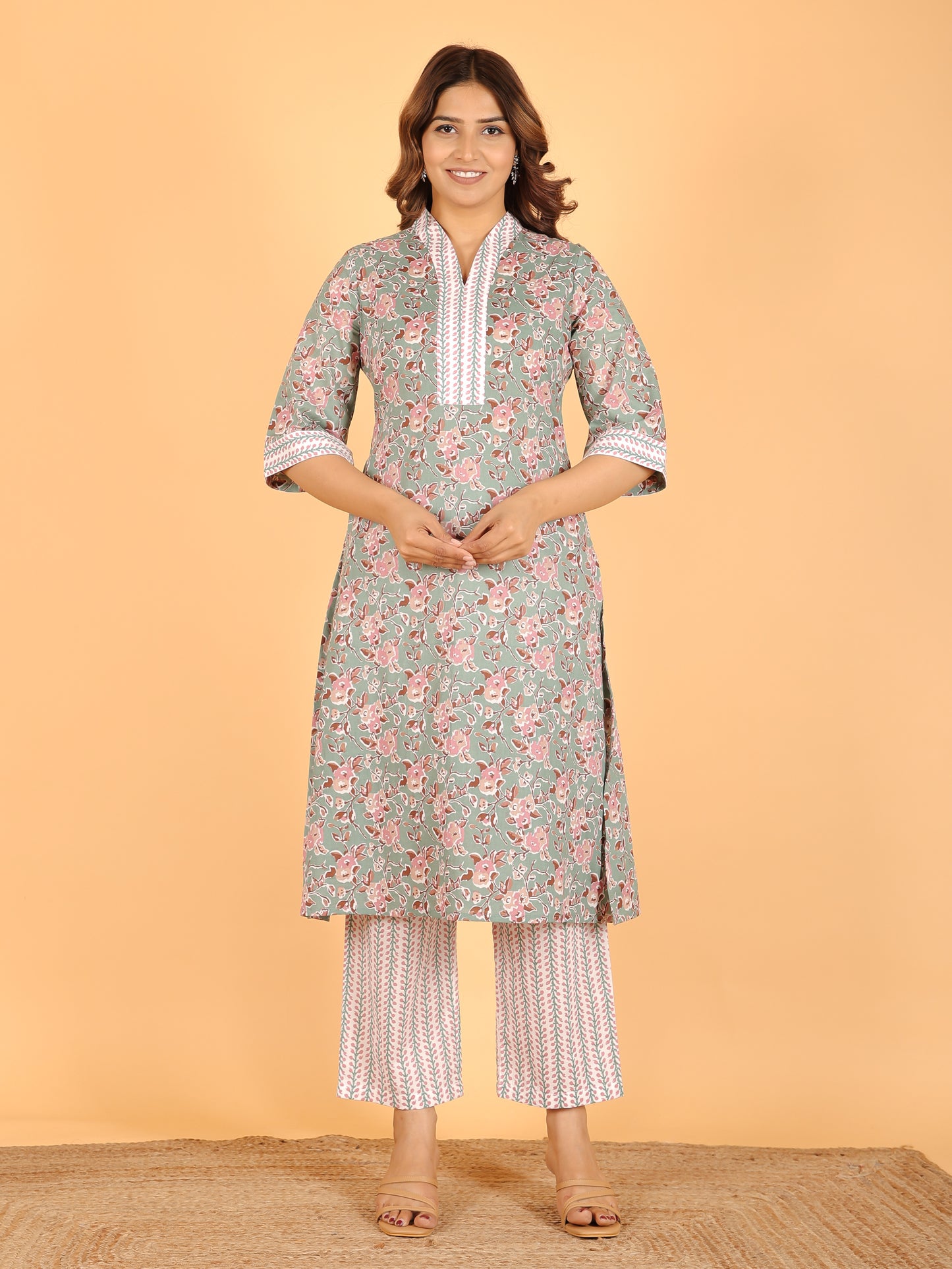 Soft Cotton Floral Kurta