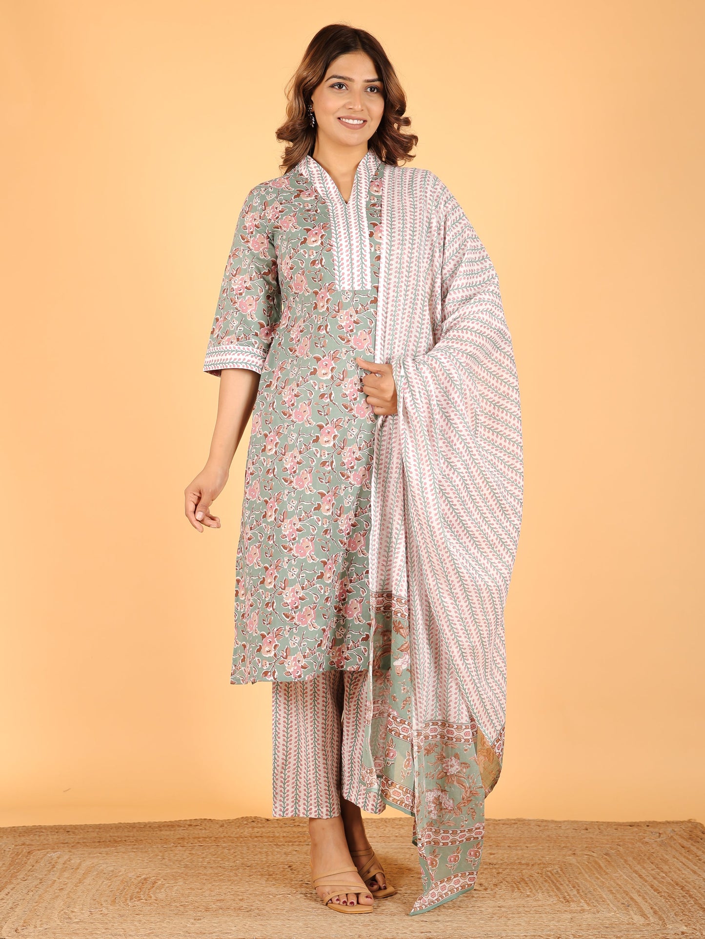 Soft Cotton Floral Kurta