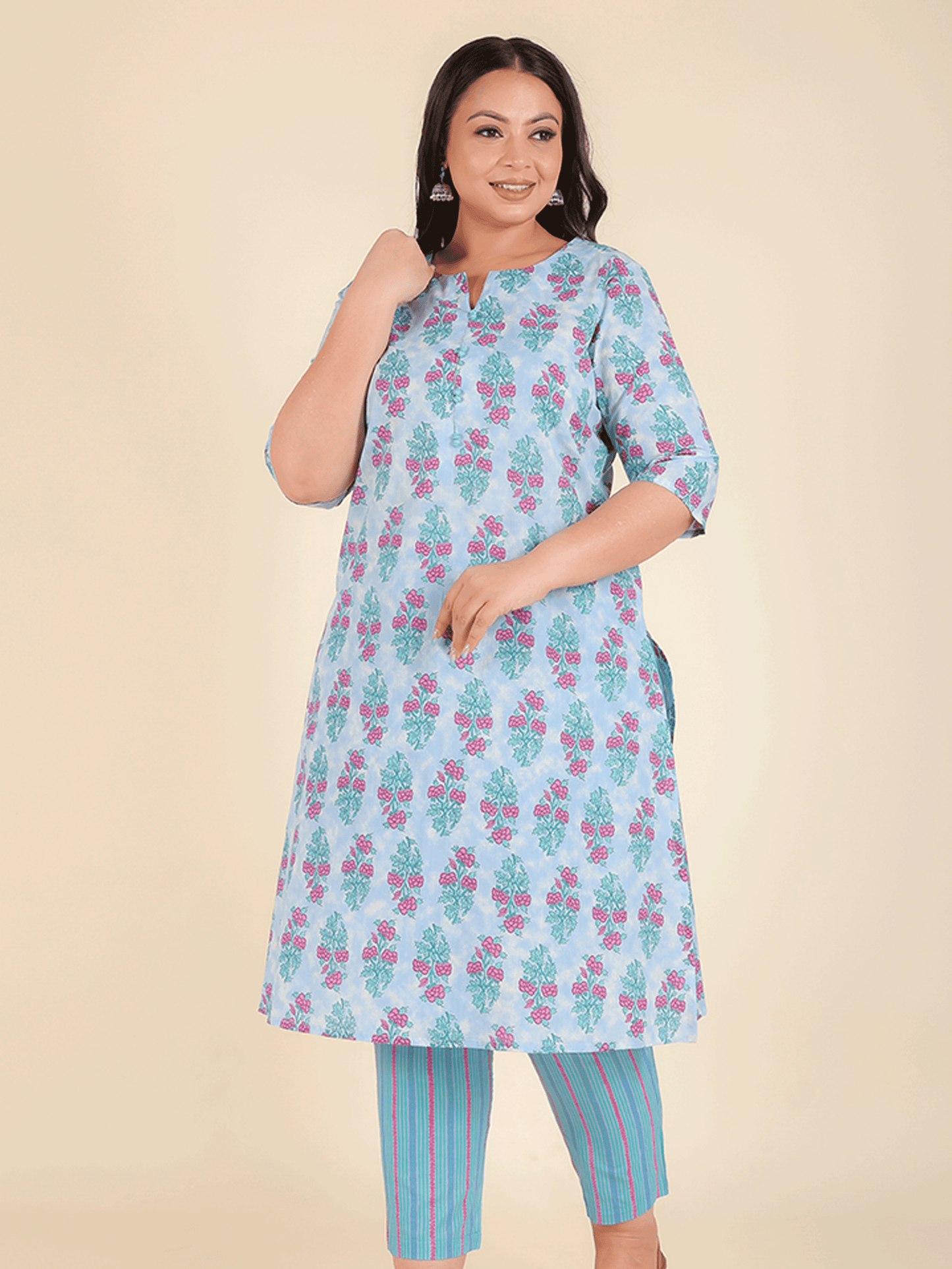 Soft Cotton Floral Kurta