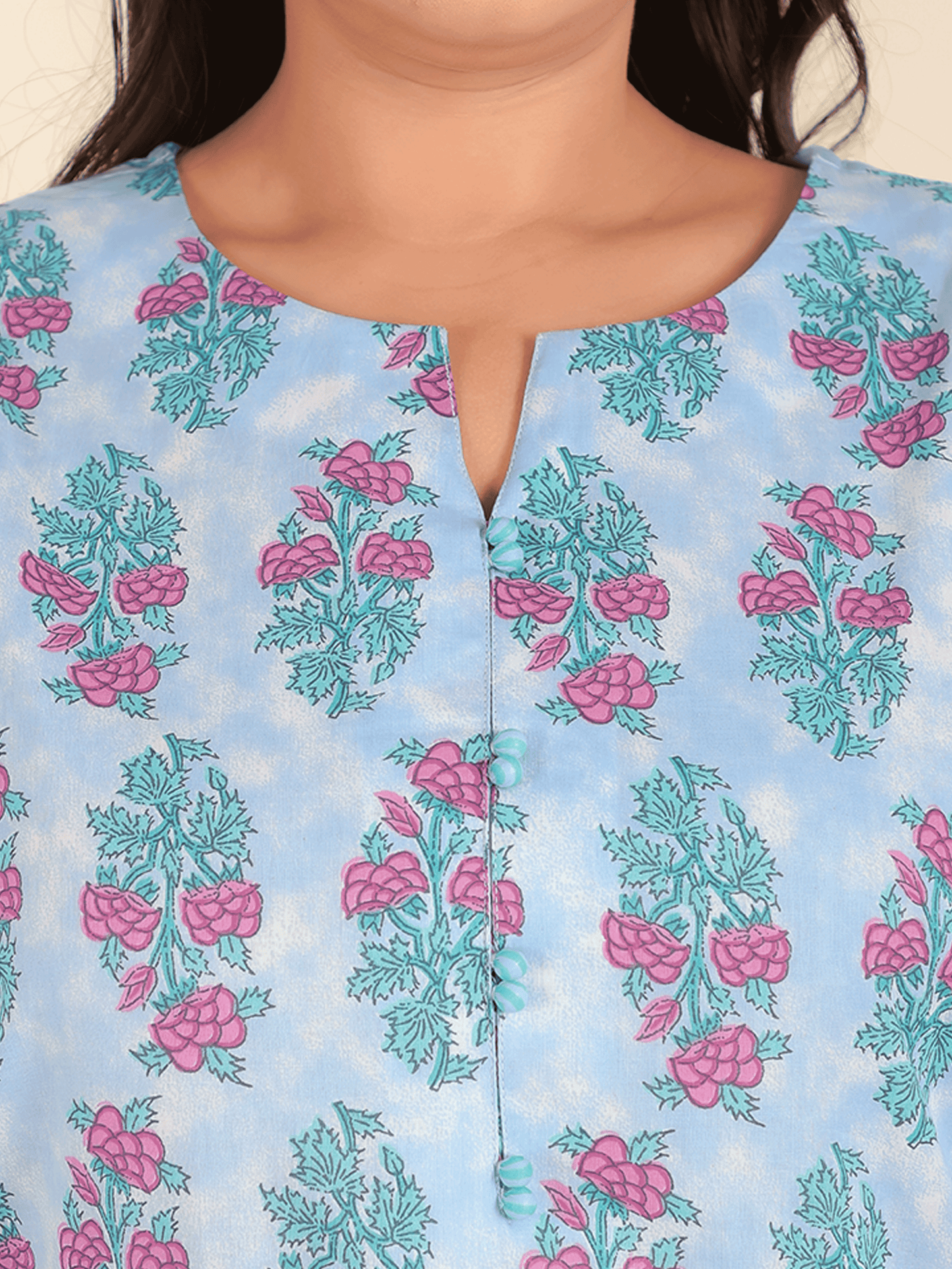 Soft Cotton Floral Kurta