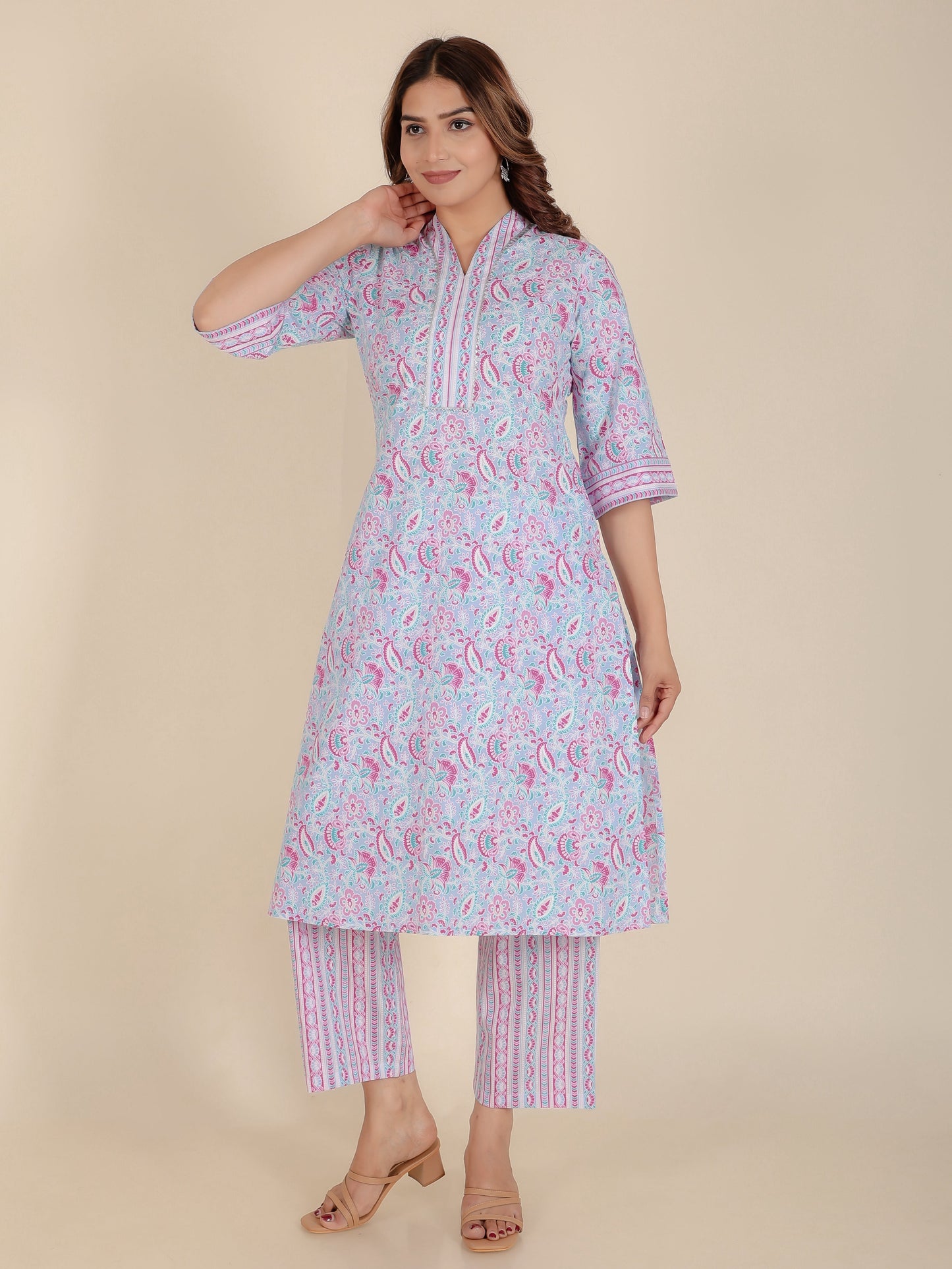 Soft Cotton Floral Kurta