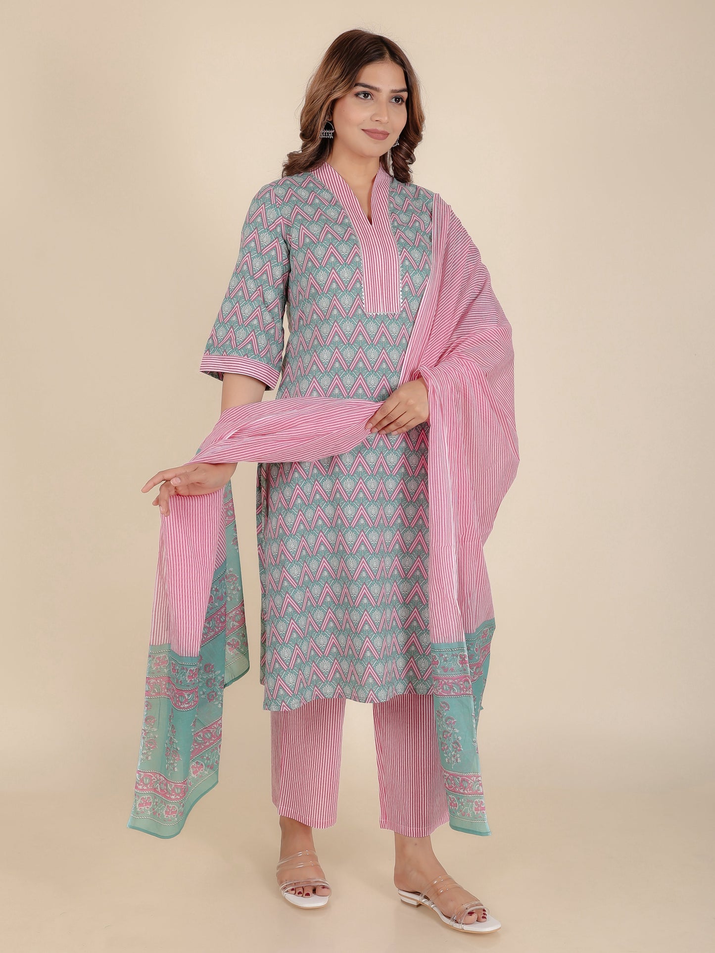 Soft Cotton Chevron Kurta