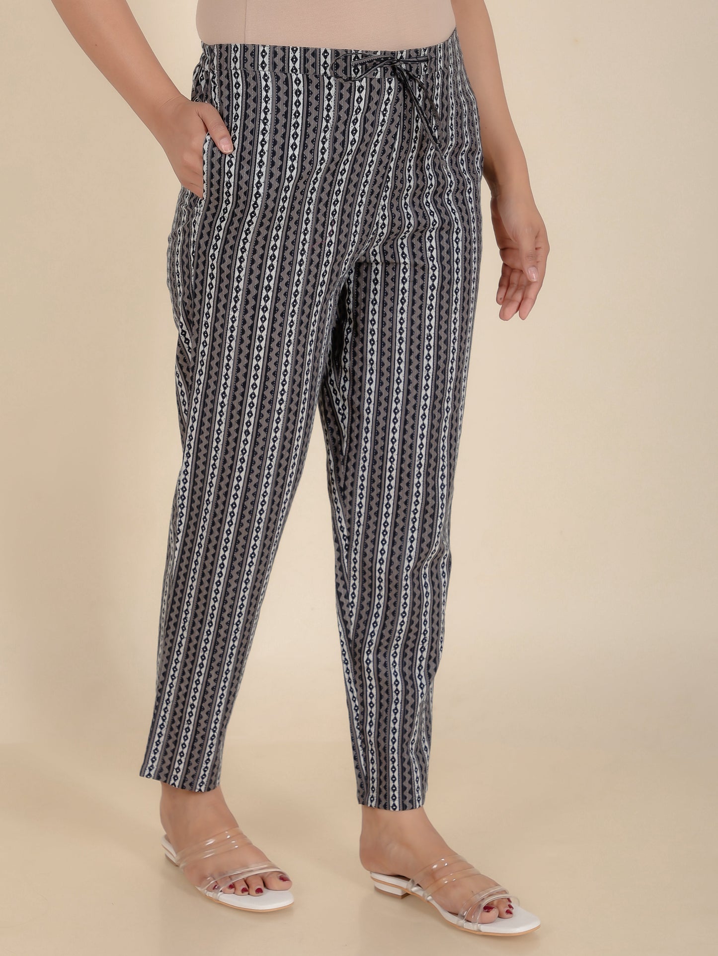 Kantha Cotton Striped Pant