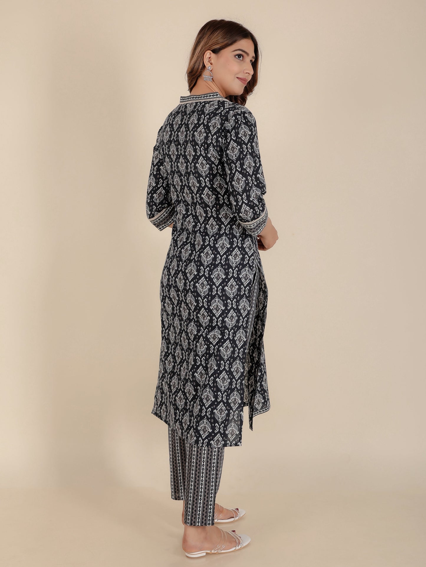 Kantha Cotton Ikat Kurta