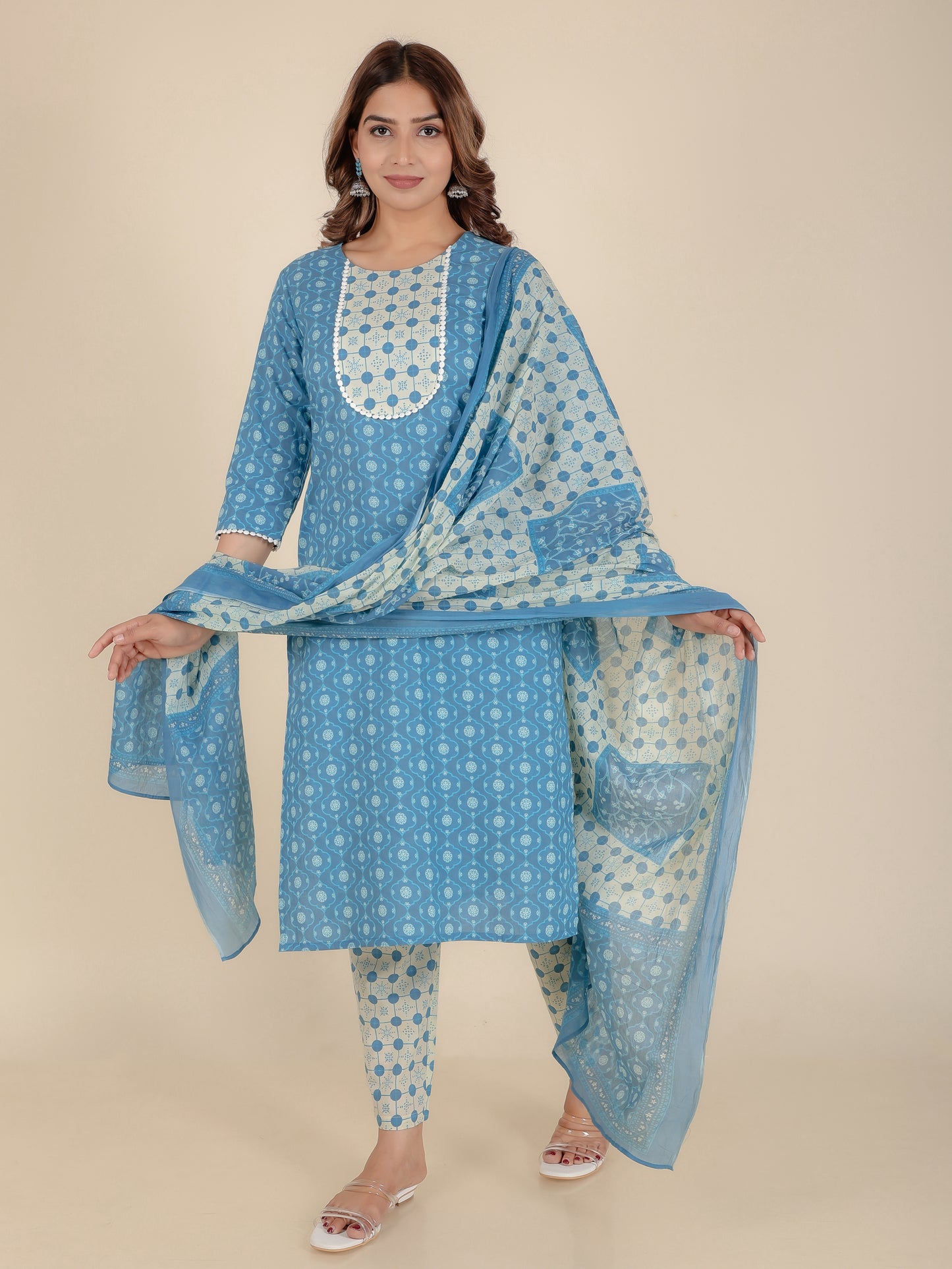 Voile Cotton Geometric Dupatta