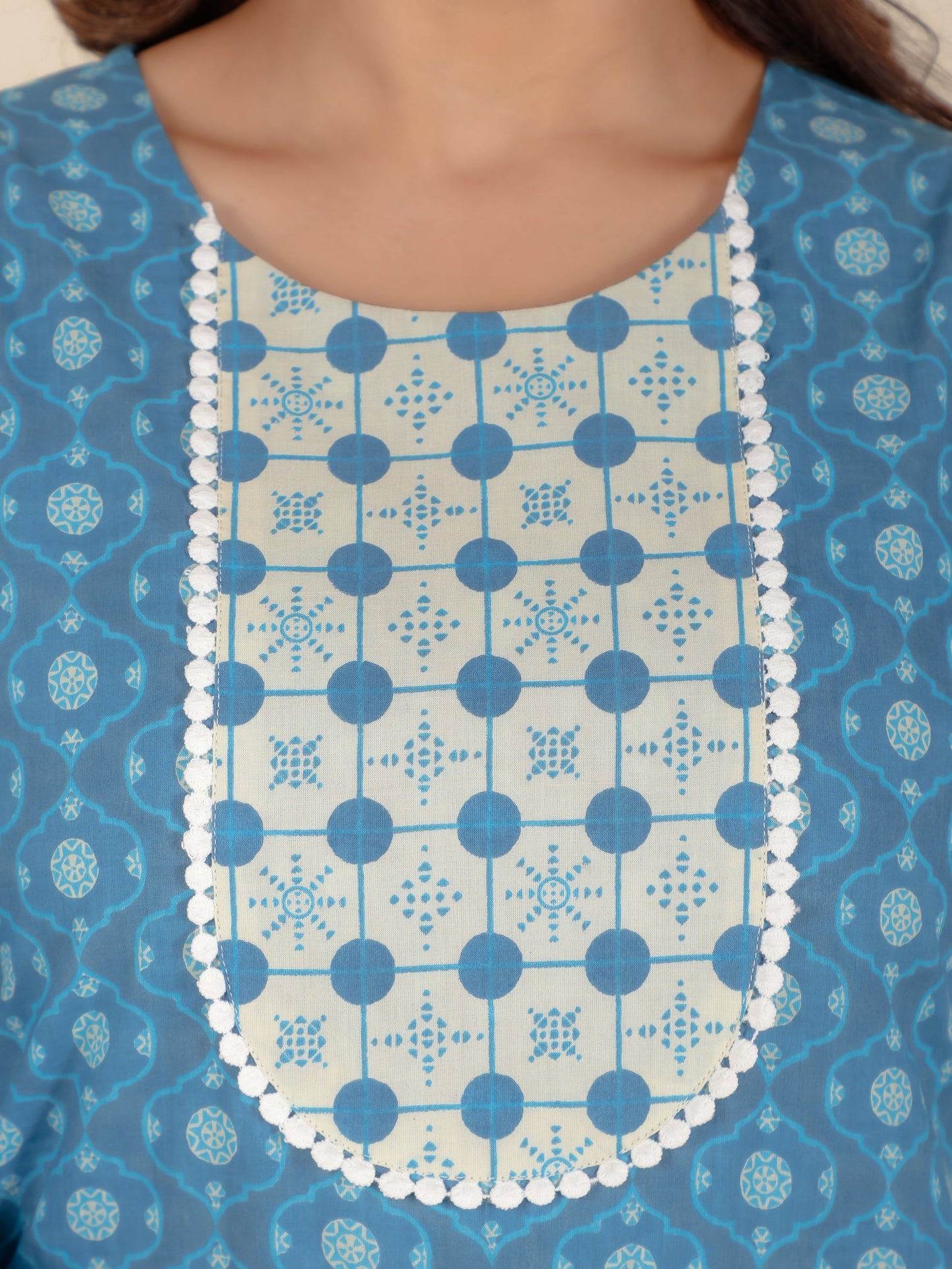 Soft Cotton Geometric Kurta