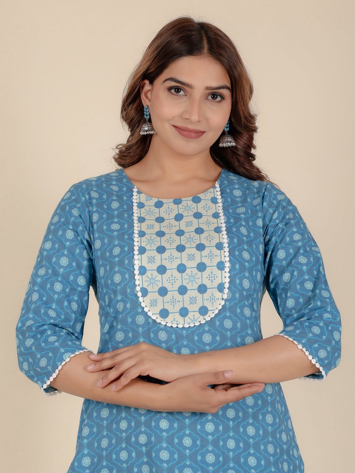 Soft Cotton Geometric Kurta