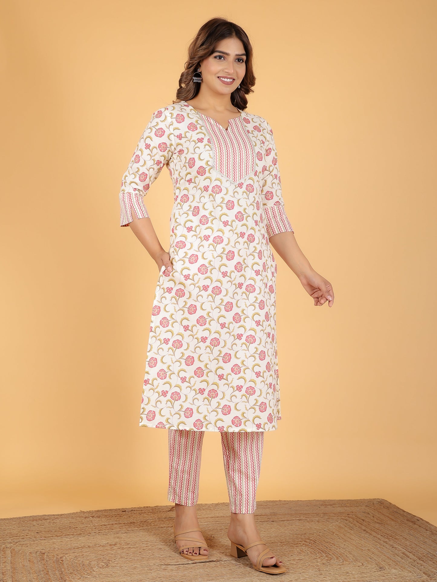 Soft Cotton Floral Kurta