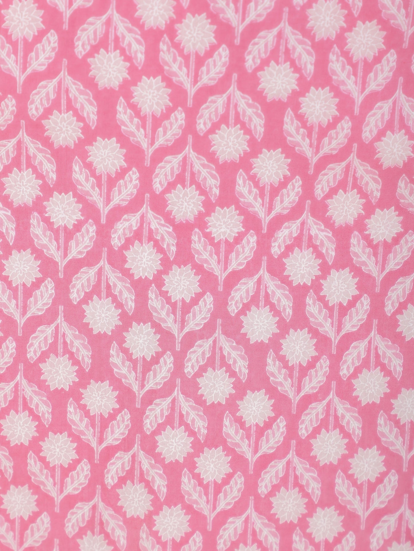 Soft Cotton Floral A-line Pink Kurta
