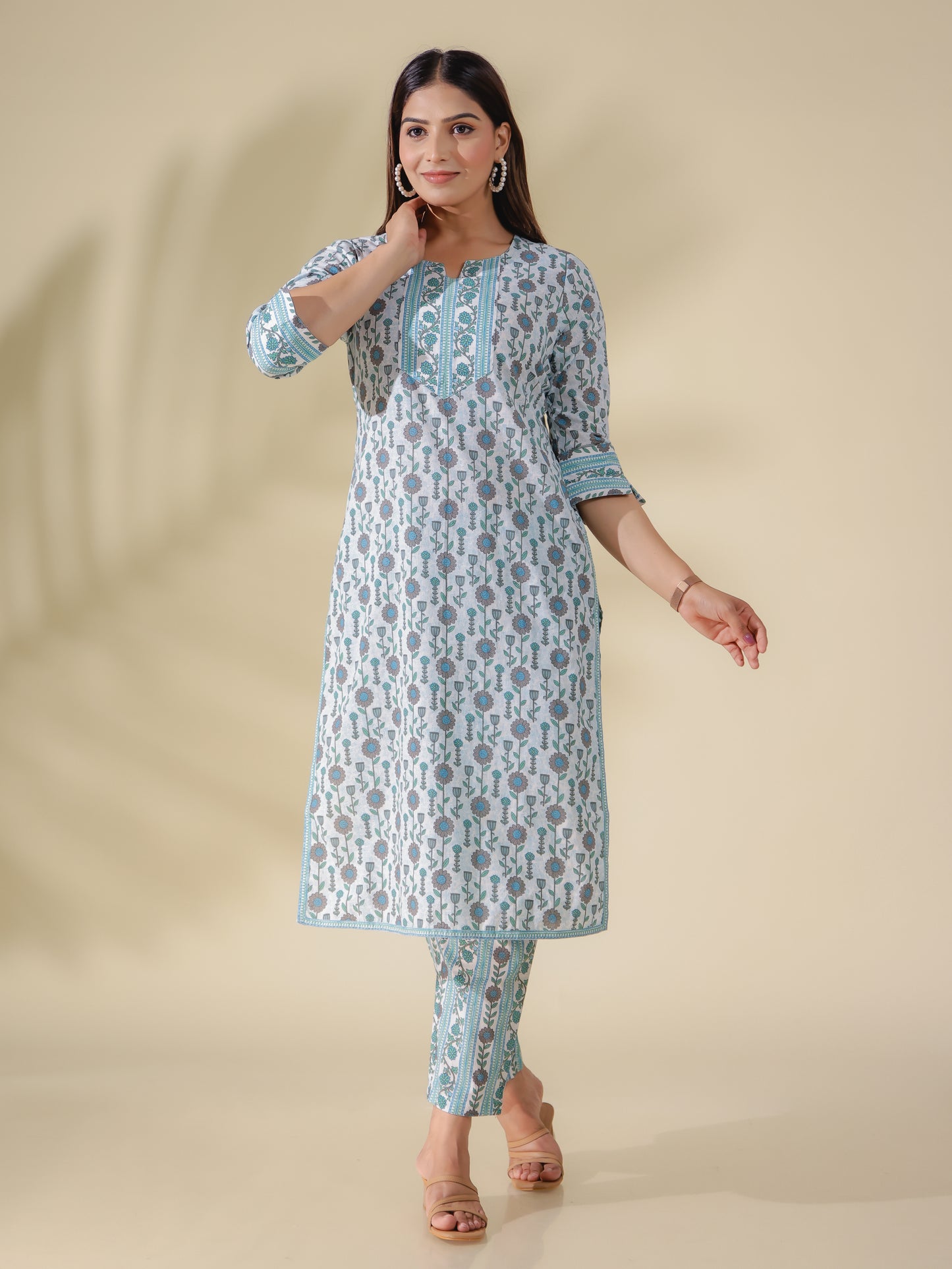 Soft Cotton Floral Kurta