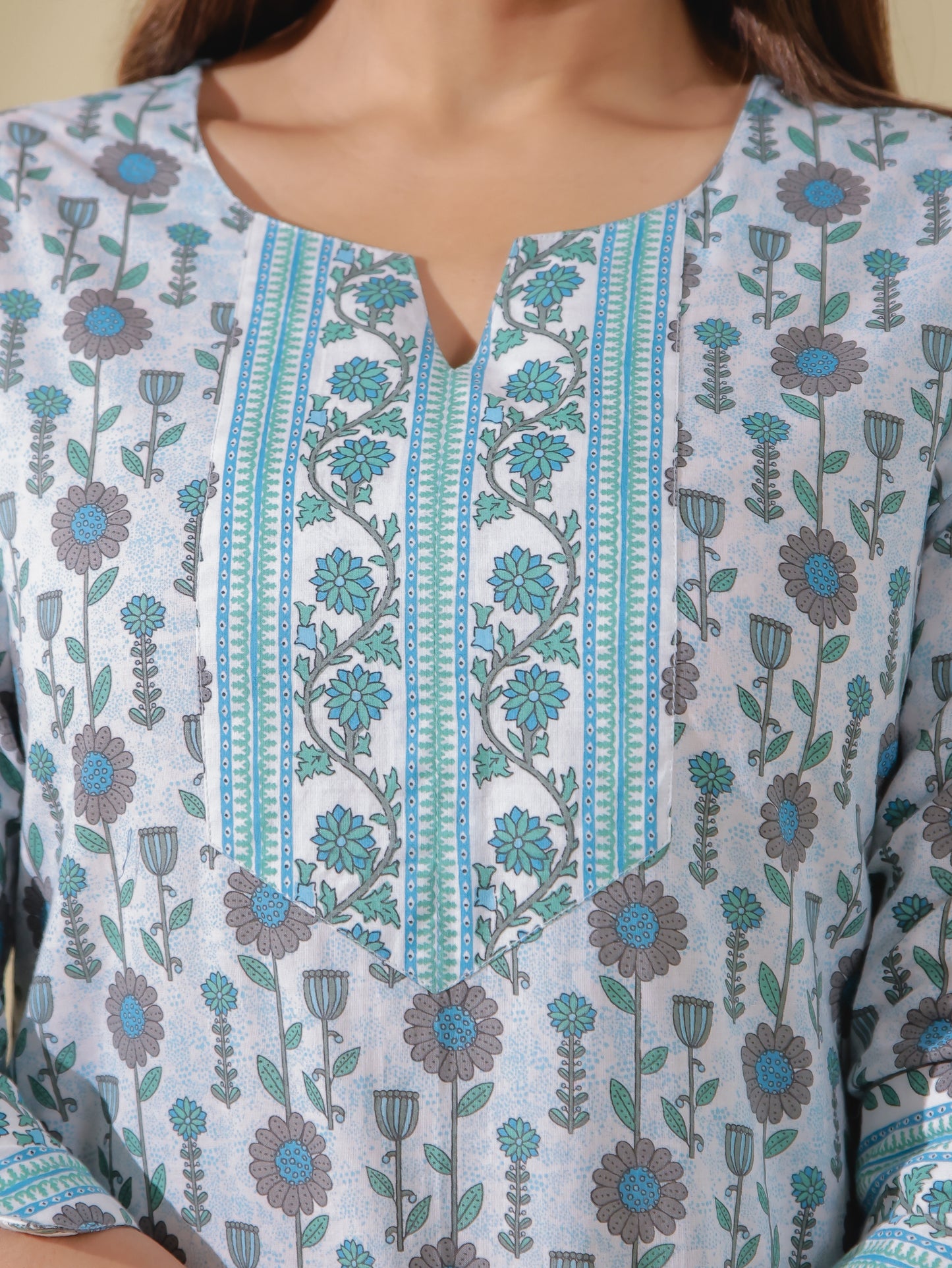 Soft Cotton Floral Kurta