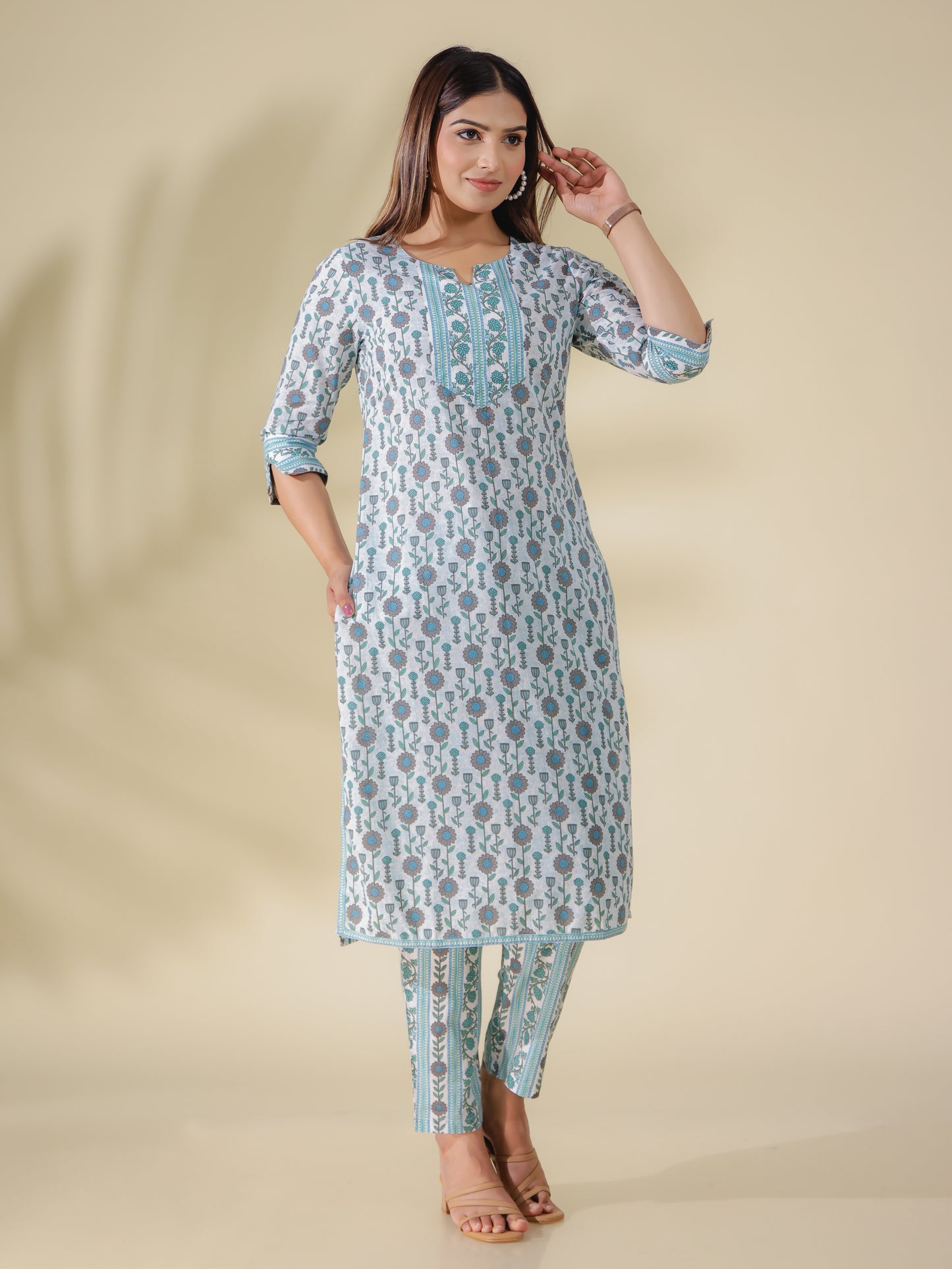 Soft Cotton Floral Kurta