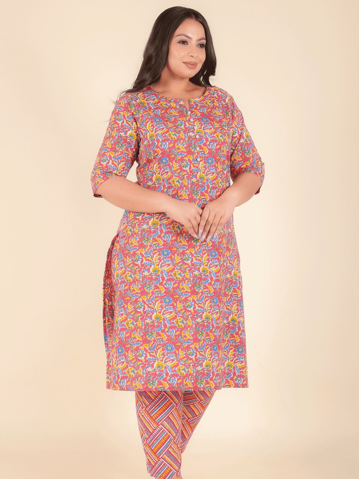 Soft Cotton Floral Kurta