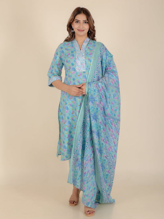 Voile Cotton Floral Dupatta