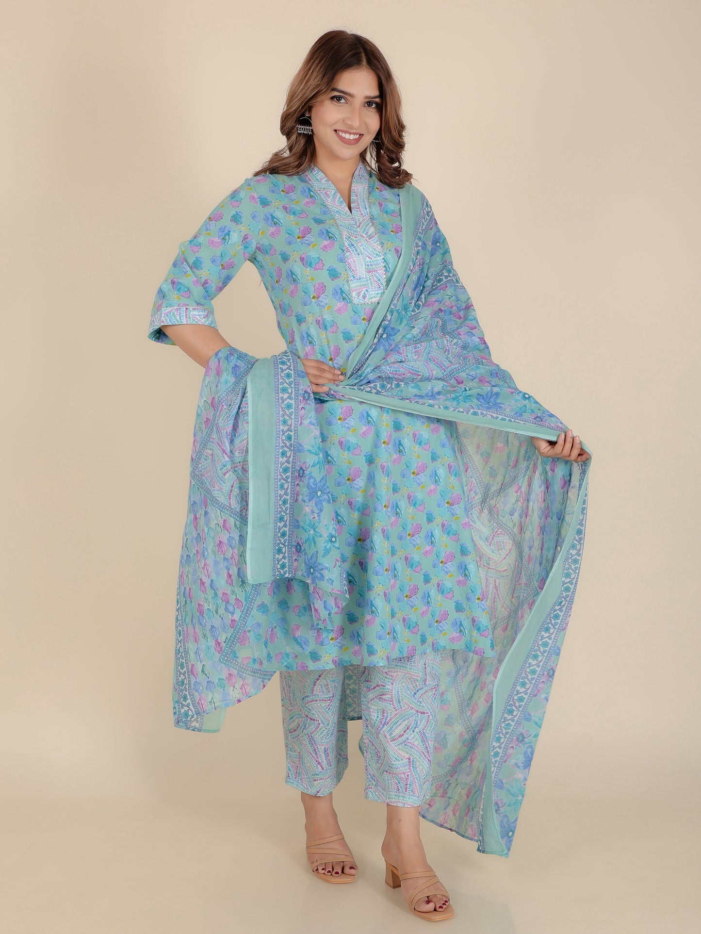 Soft Cotton Floral Kurta