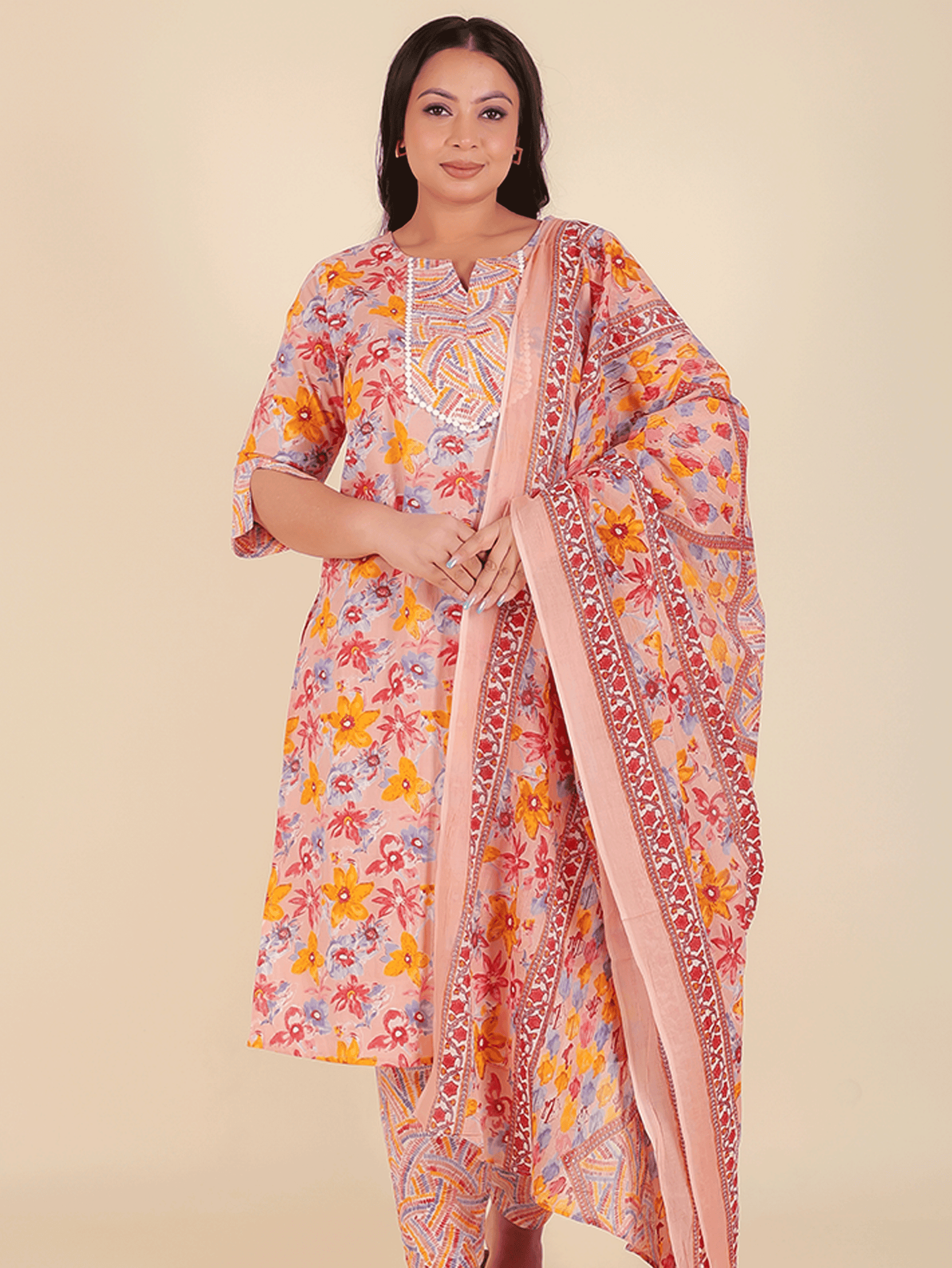 Soft Cotton Floral Kurta