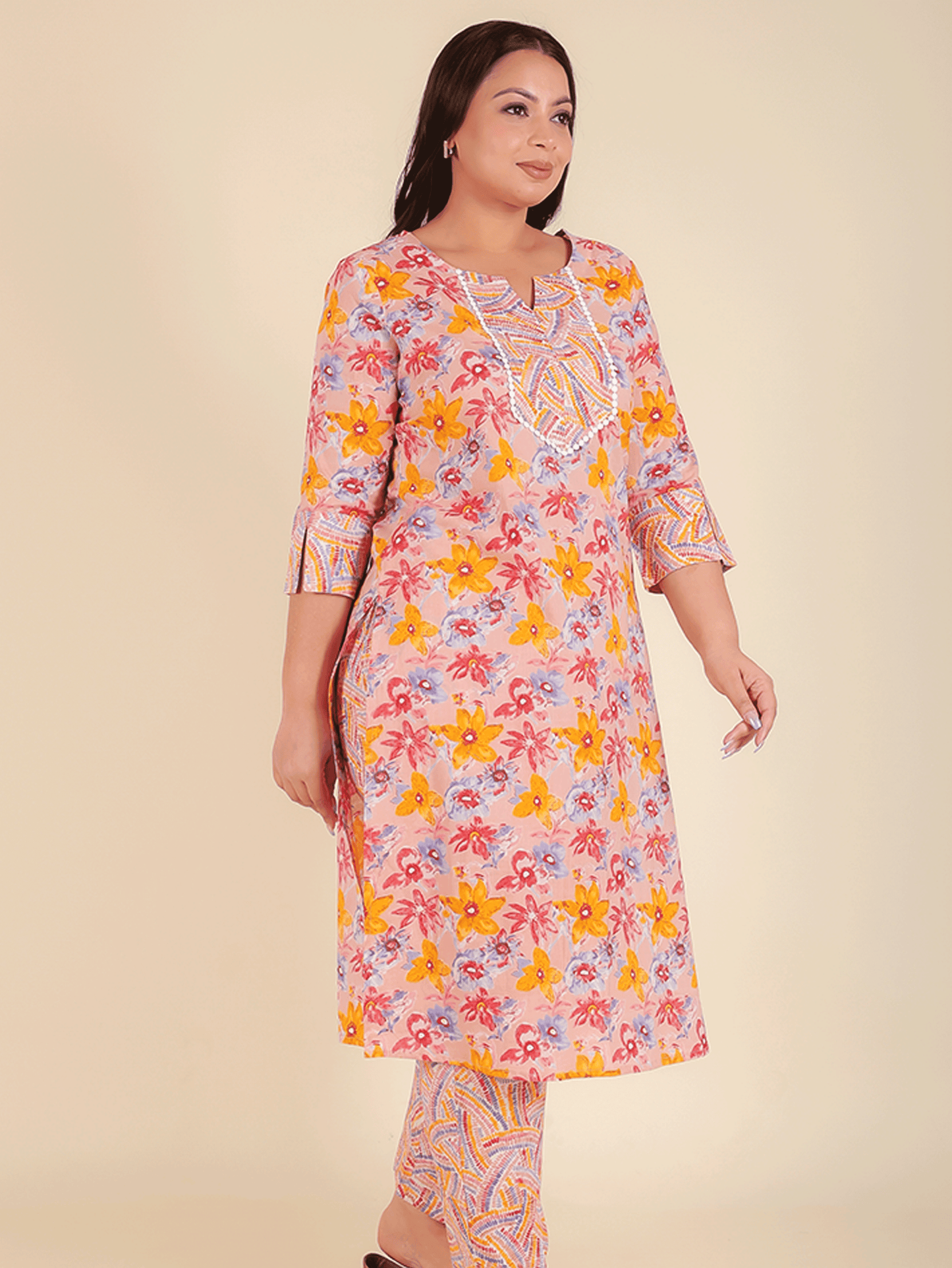 Soft Cotton Floral Kurta