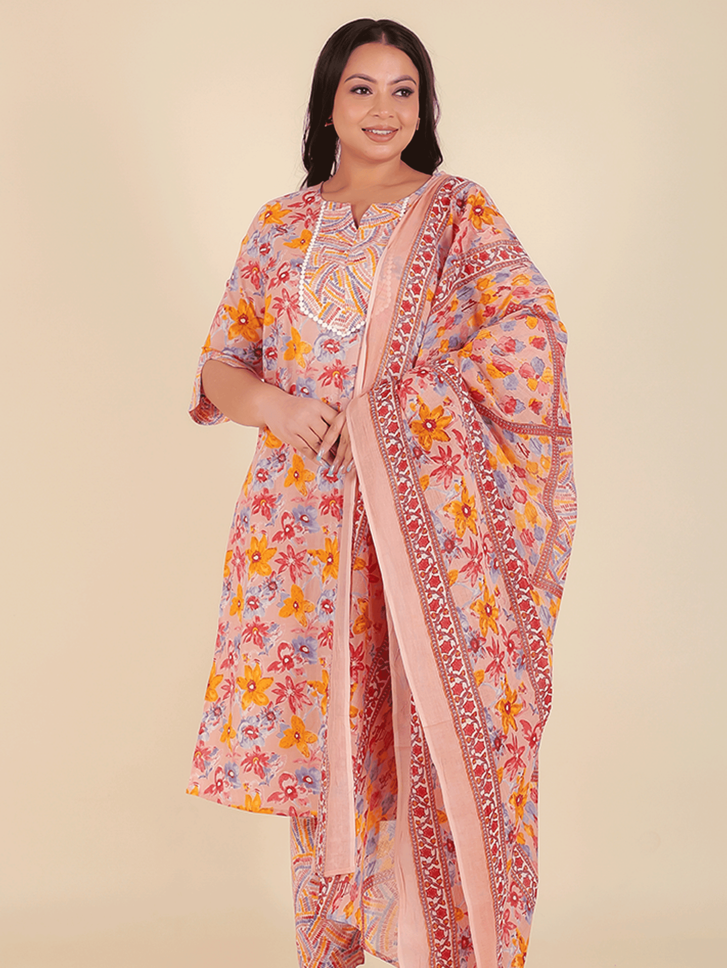 Soft Cotton Floral Kurta