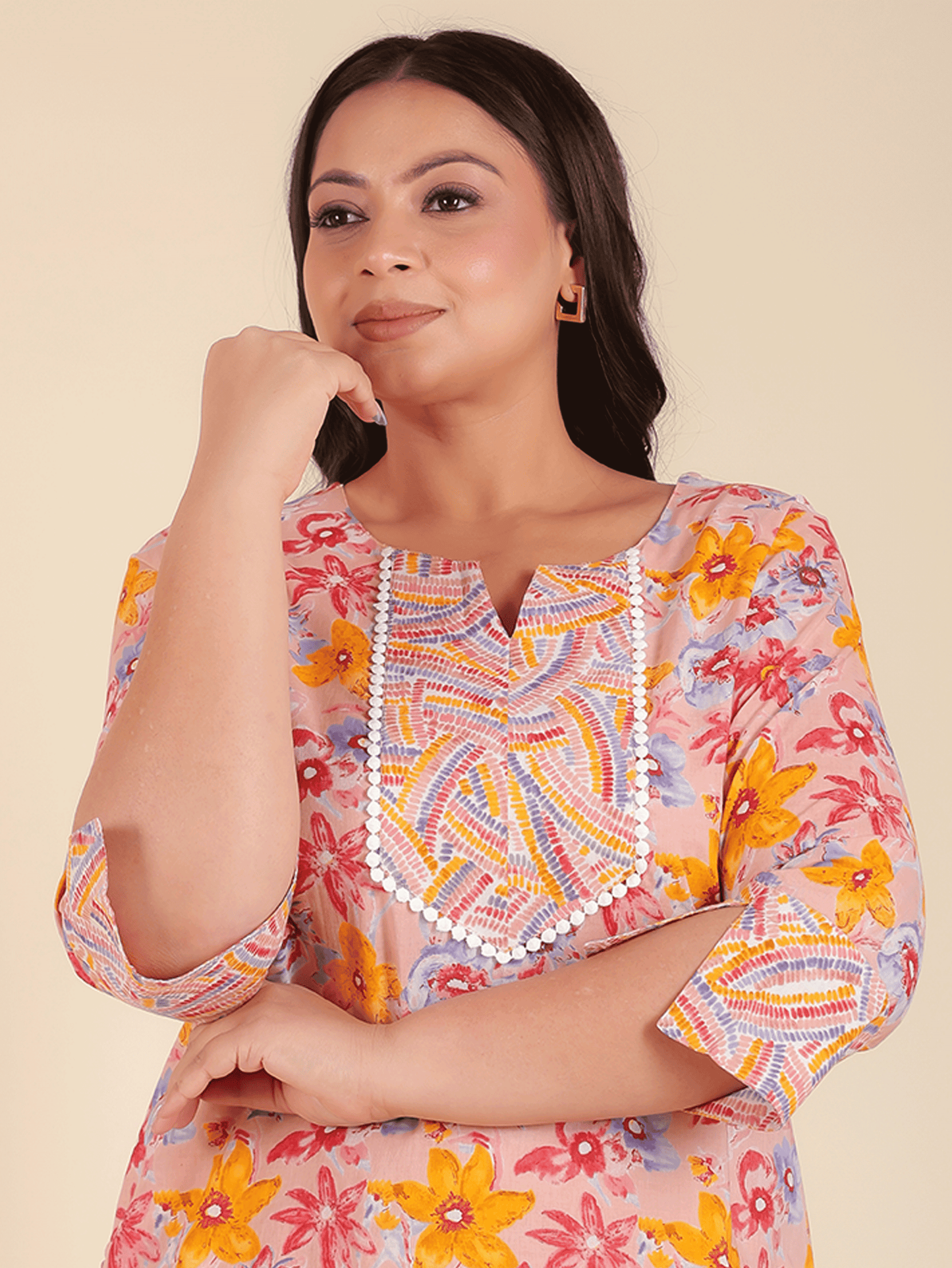 Soft Cotton Floral Kurta