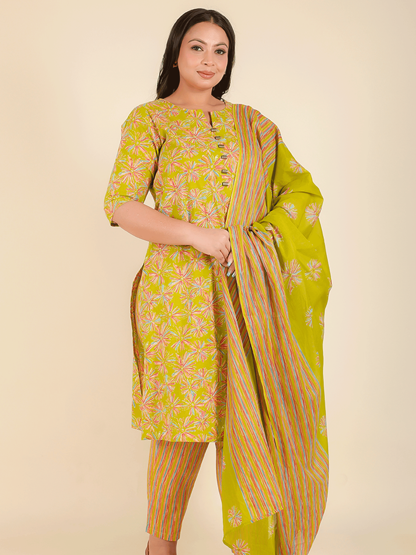 Soft Cotton Floral Kurta