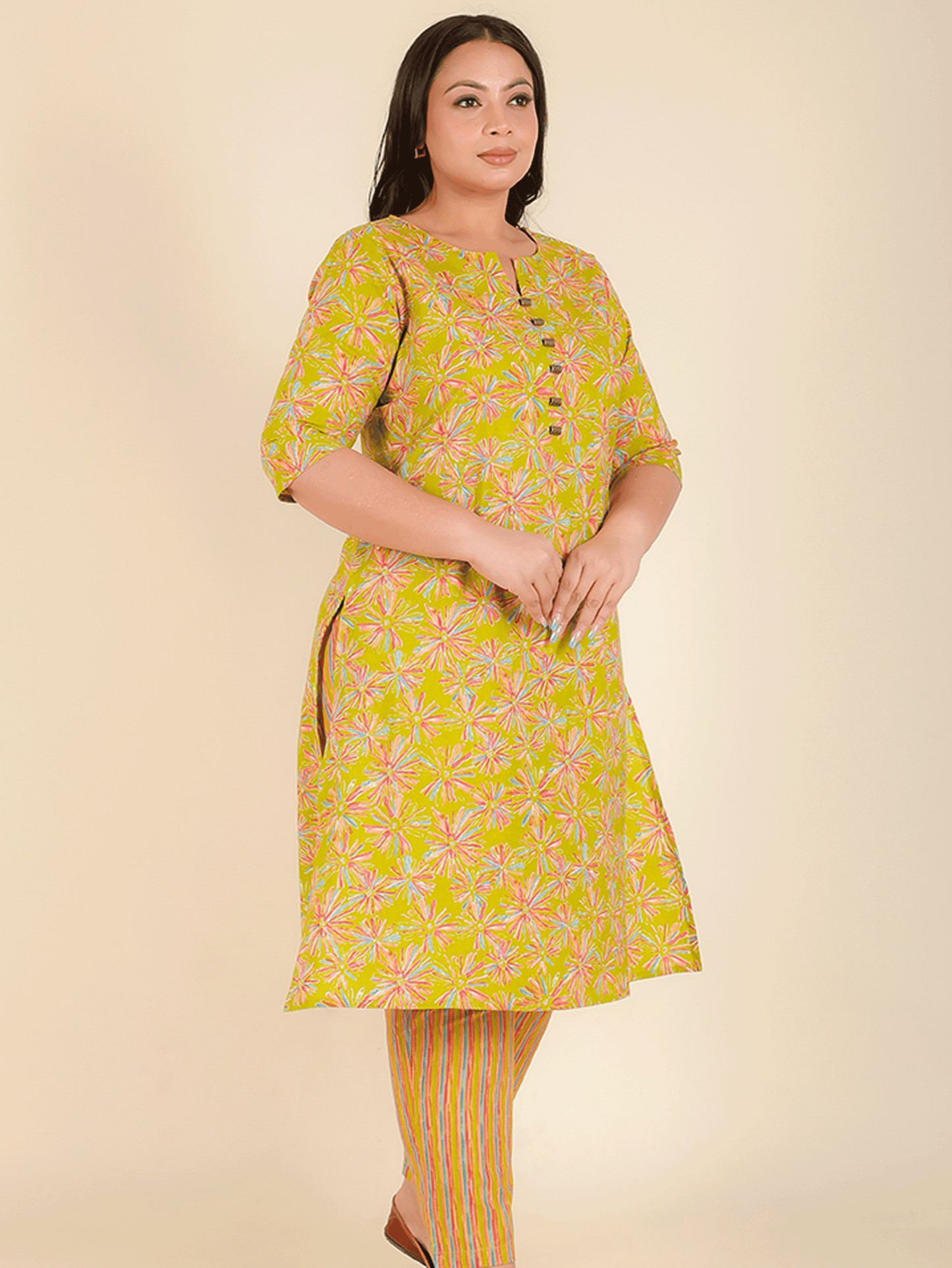 Soft Cotton Floral Kurta