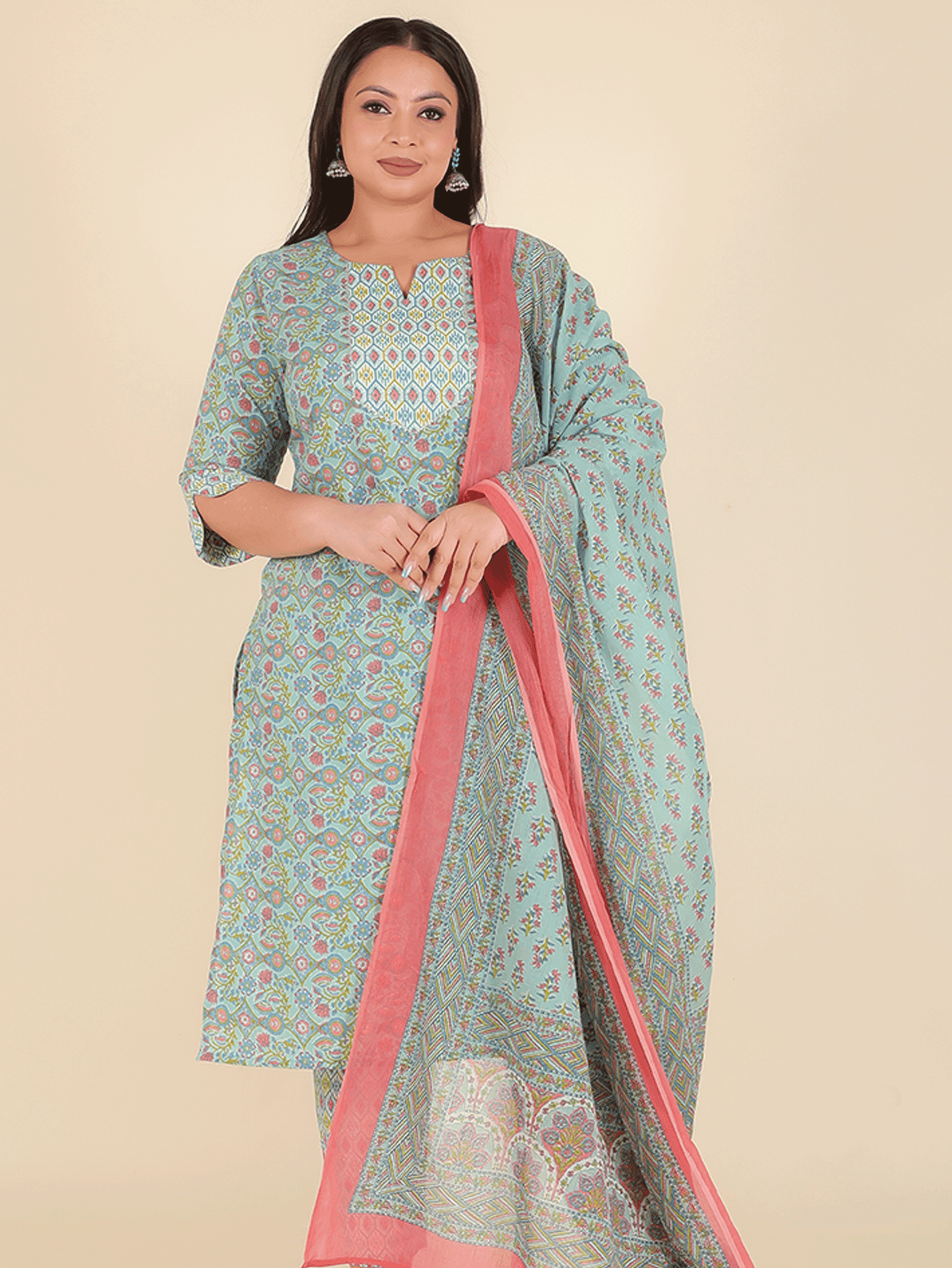 Soft Cotton Floral Kurta