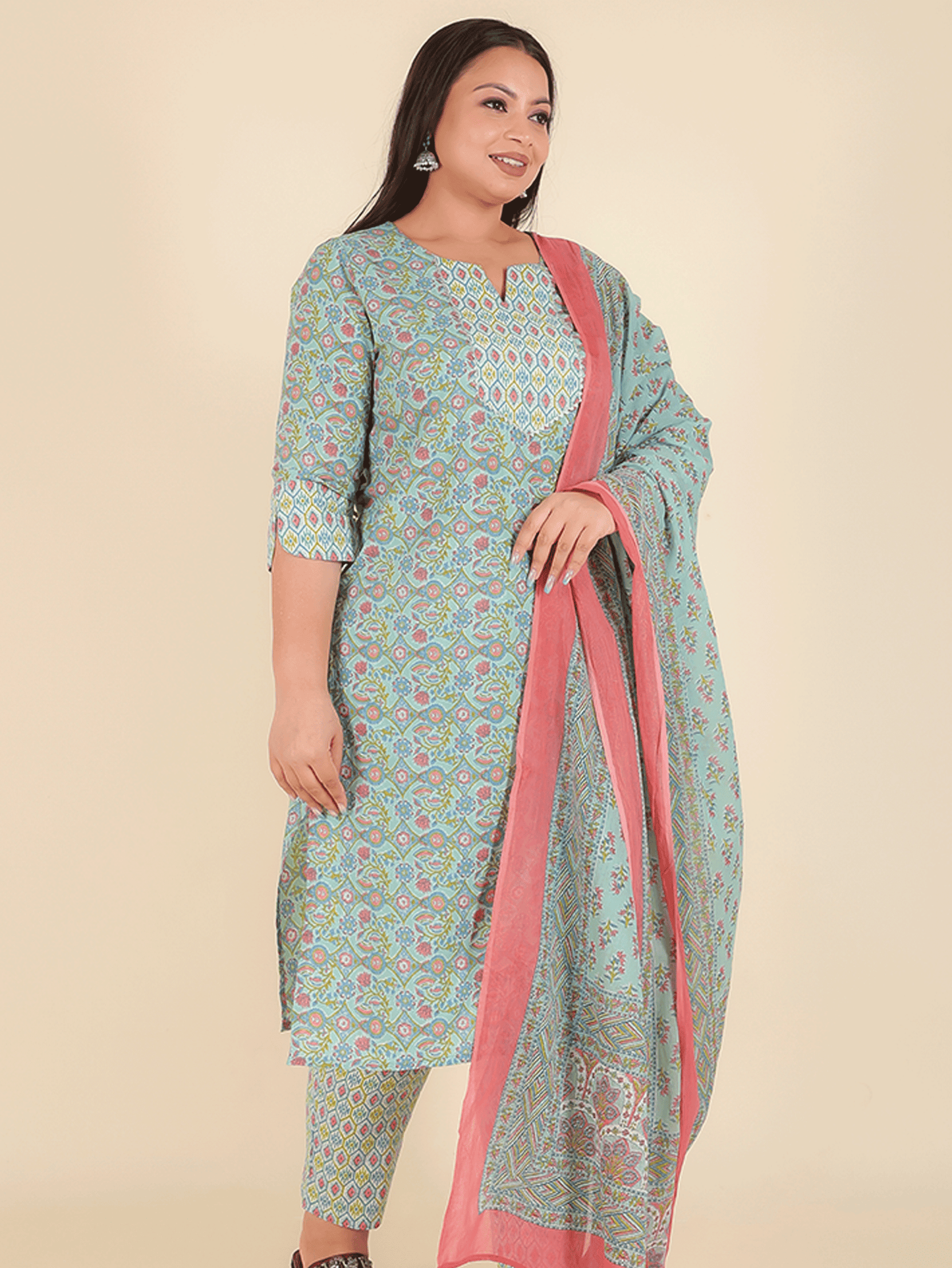 Soft Cotton Floral Kurta