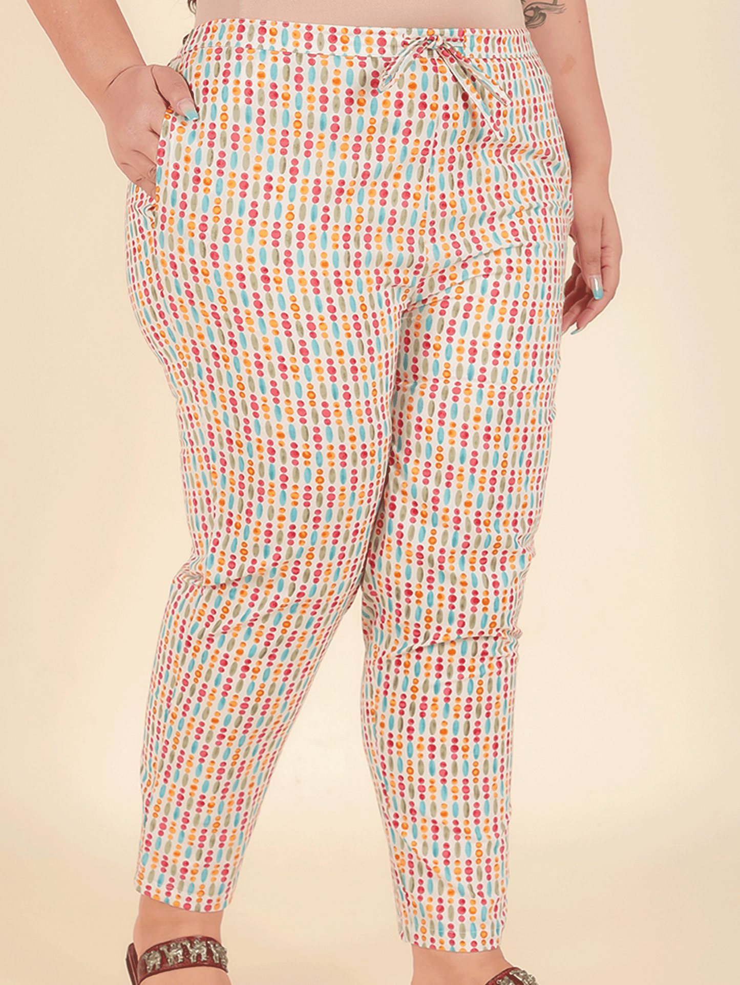 Soft Cotton Floral A-line Peach Kurta
