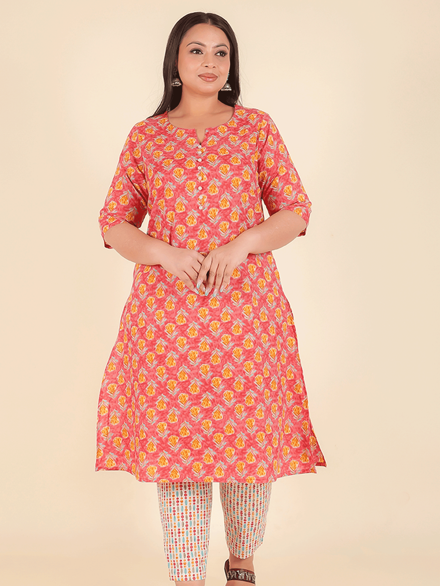 Soft Cotton Floral Kurta