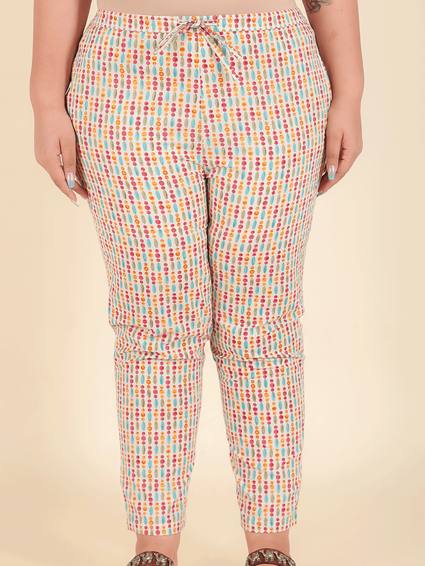Soft Cotton Floral A-line Peach Kurta