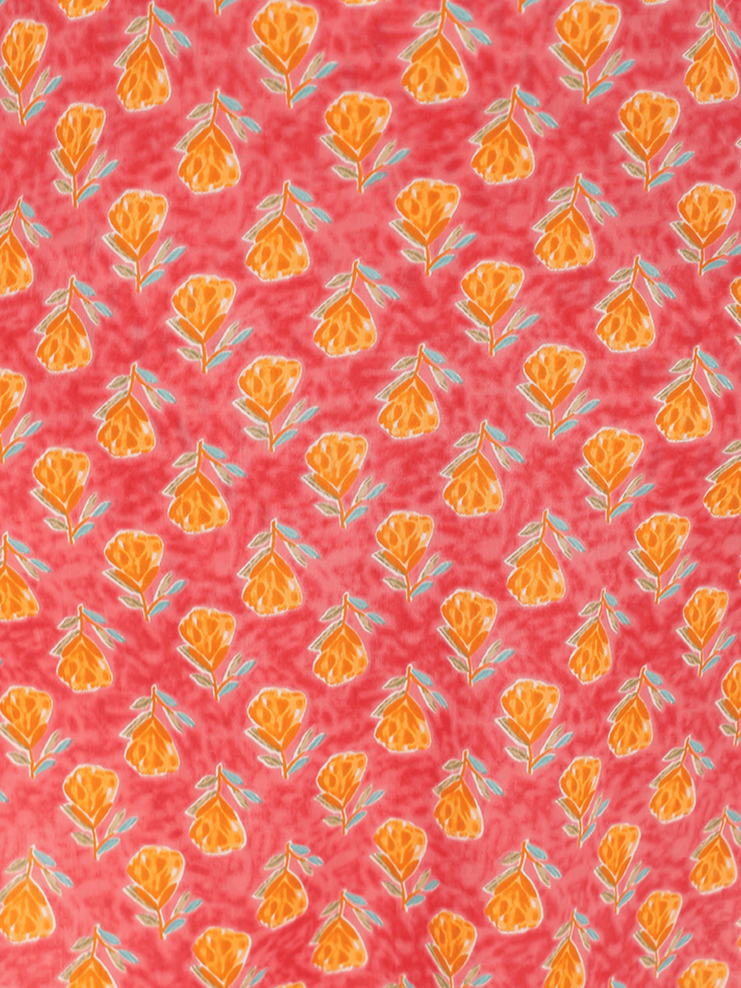 Soft Cotton Floral A-line Peach Kurta
