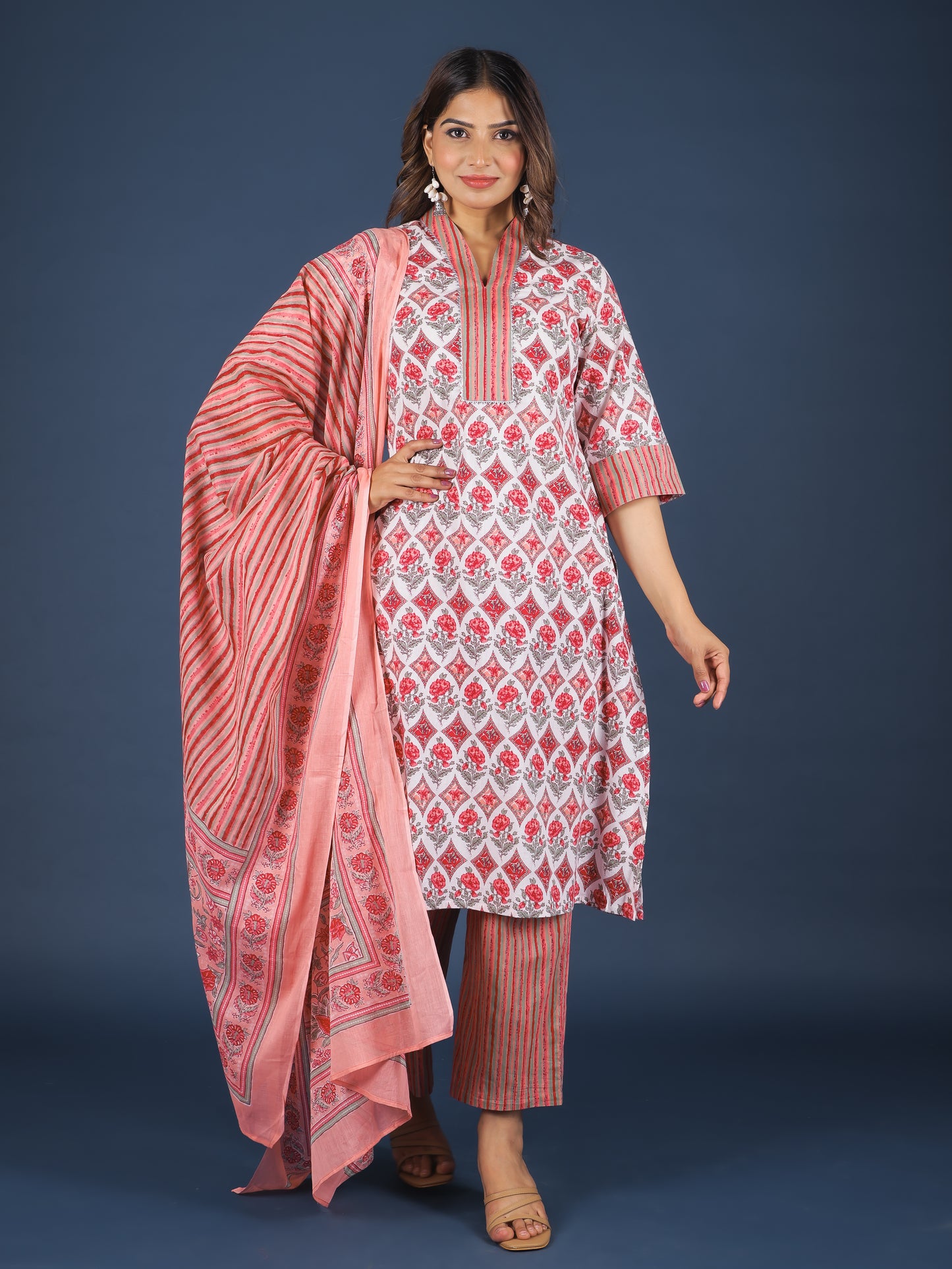 Soft Cotton Floral Kurta