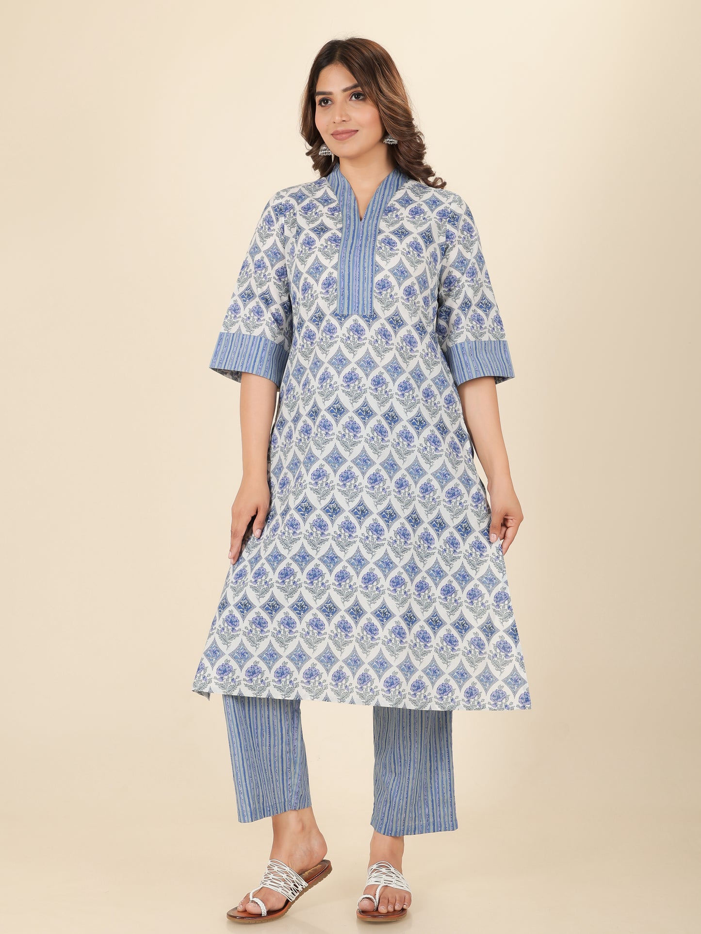 Soft Cotton Floral Kurta