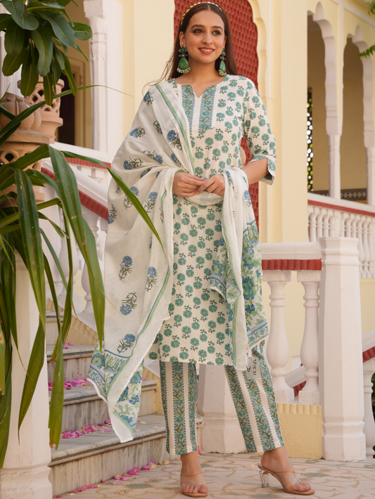 Cotton Voile Butta White Dupatta